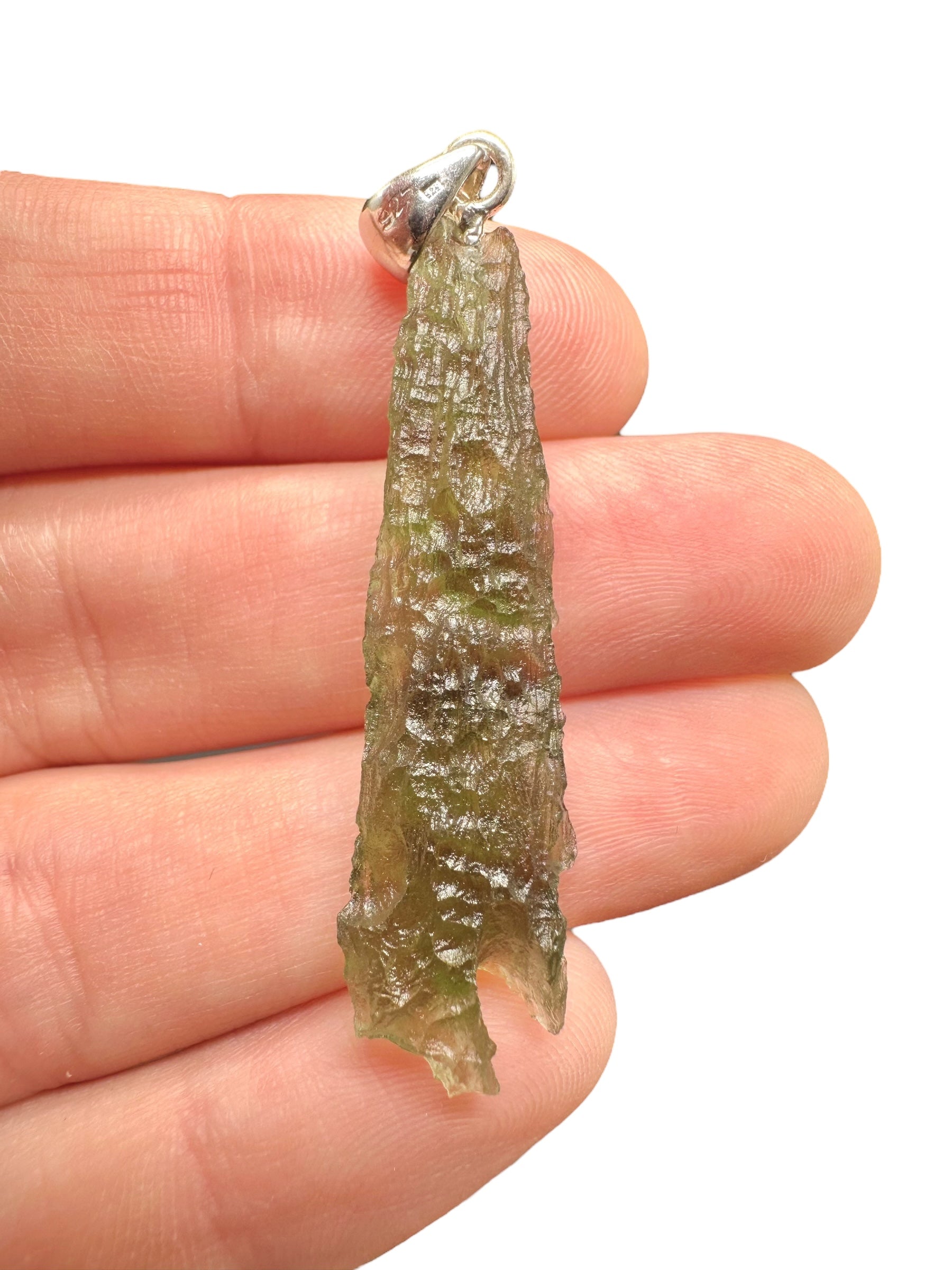Silver moldavite pendant 3,4g