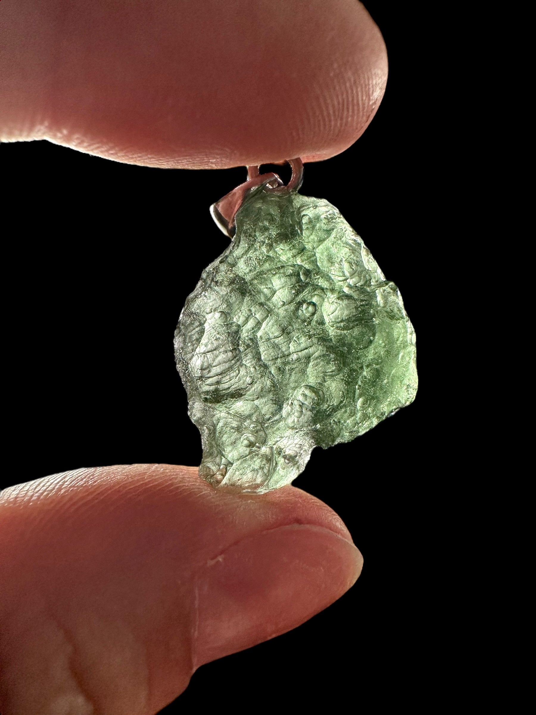 Silver moldavite pendant 3,1g - SP/V554