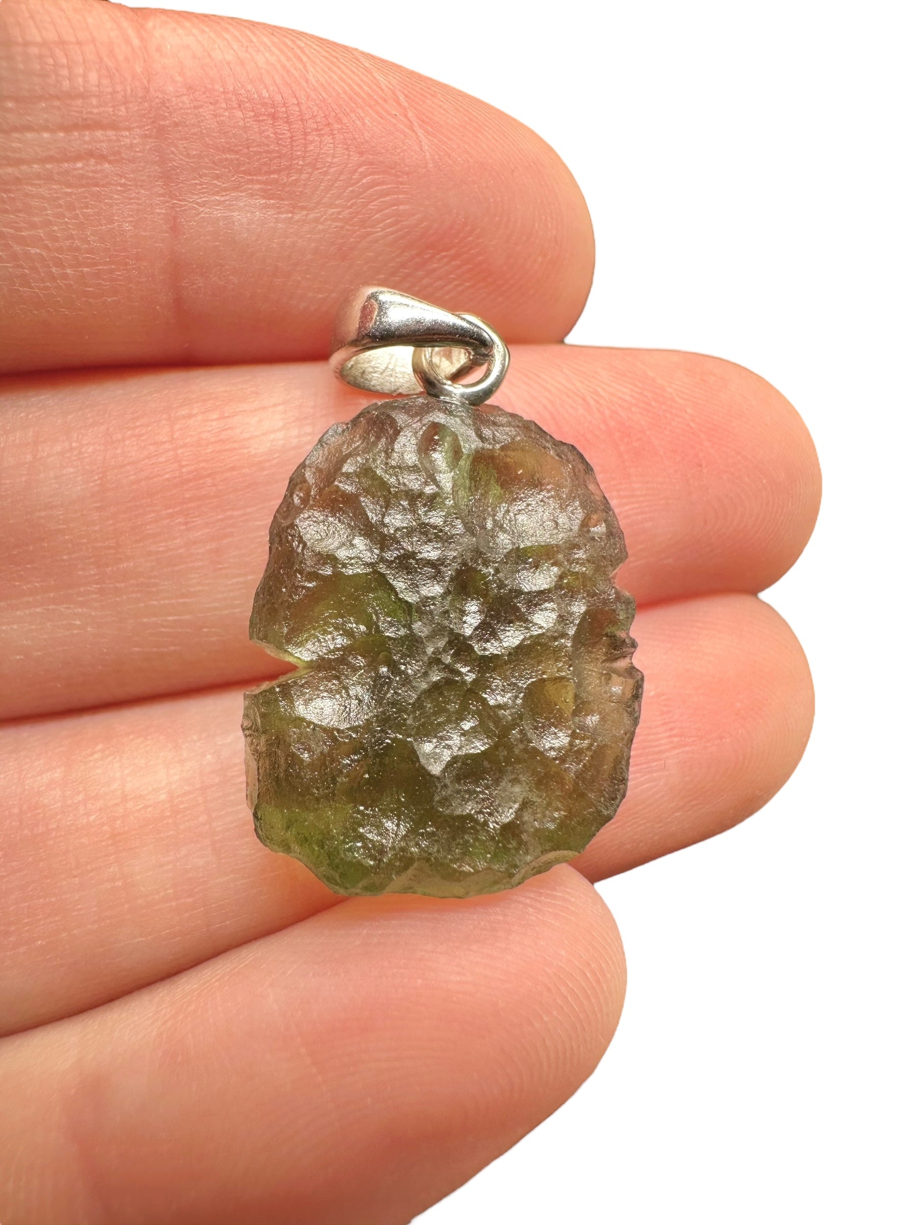 Silver moldavite pendant 3,2g