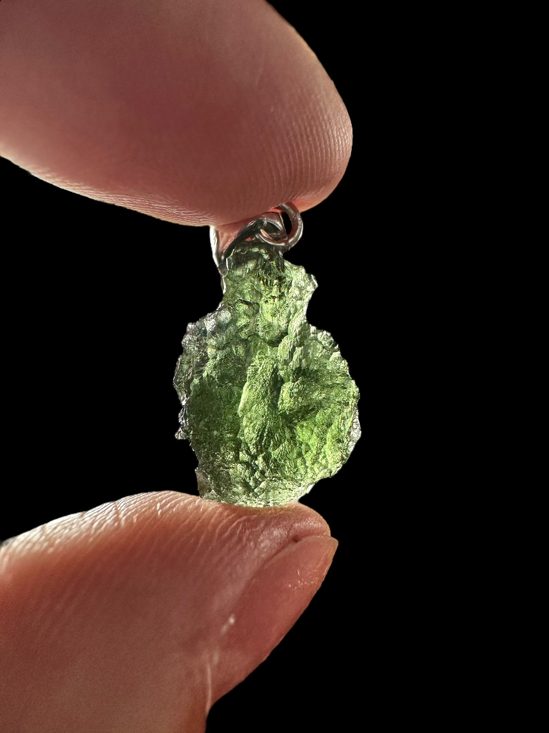 Silver moldavite pendant 2,6g - SP/V556