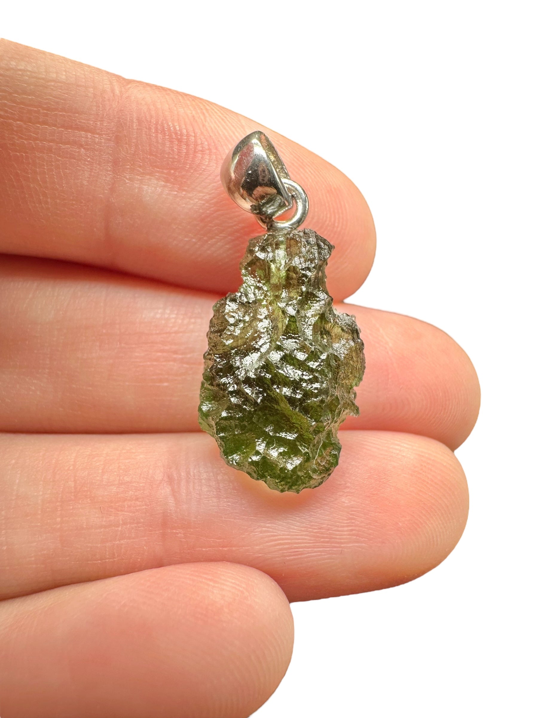 Silver moldavite pendant 2,6g