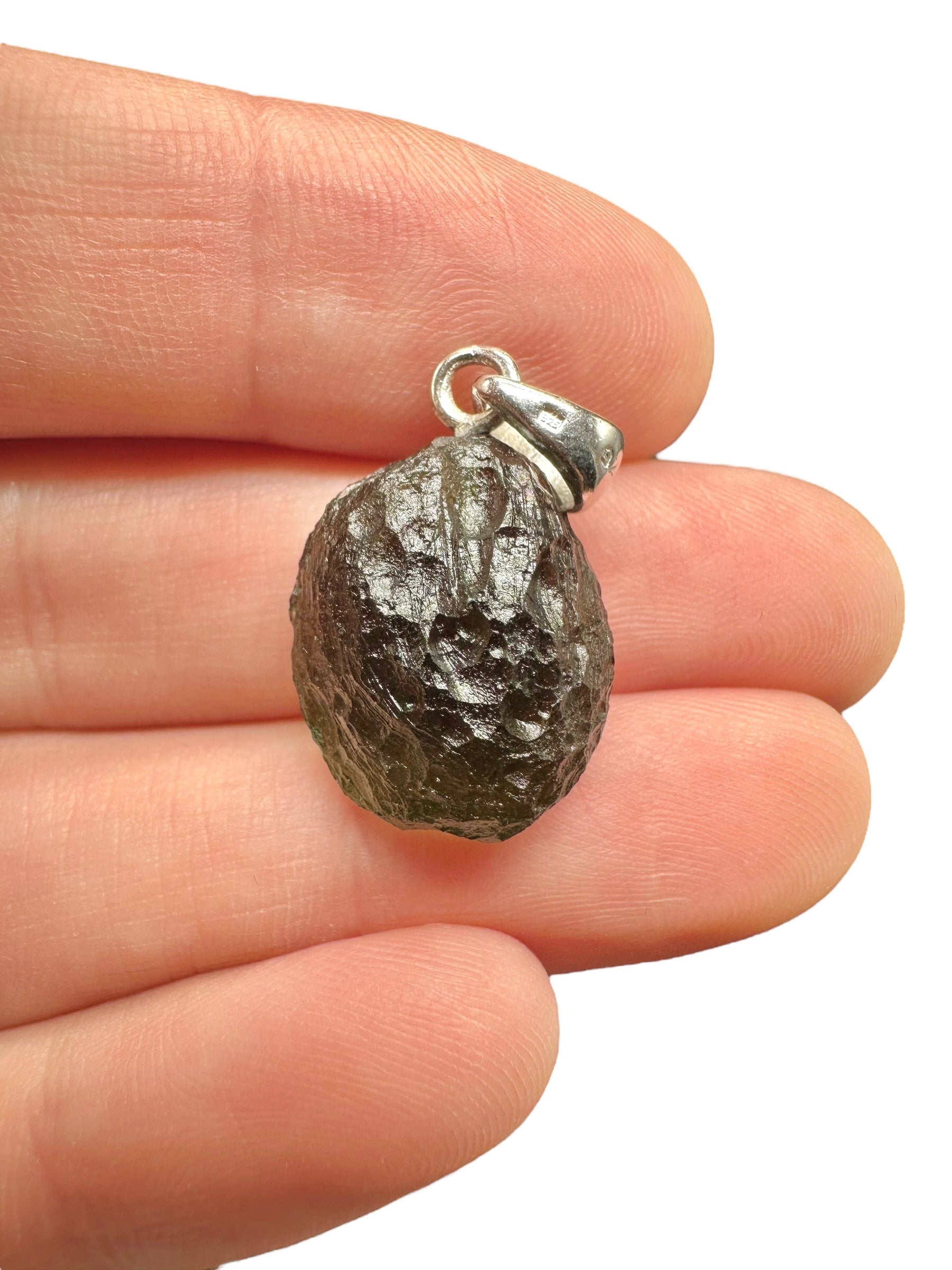 Silver moldavite pendant 3,1g - SP/V557