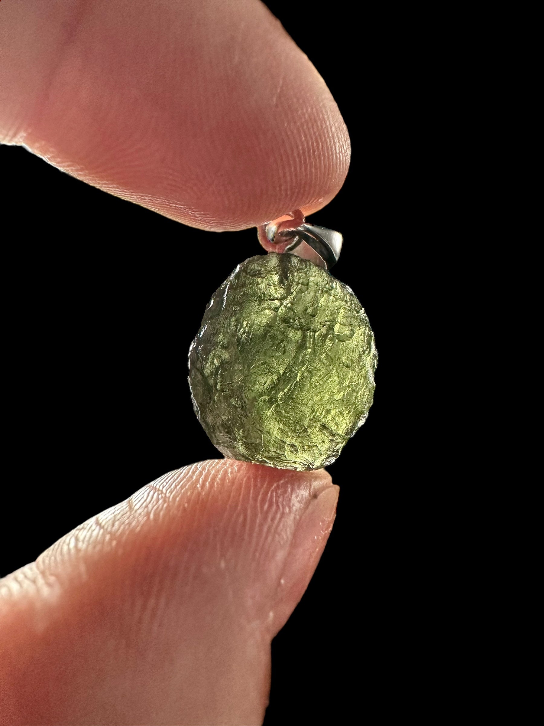 Silver moldavite pendant 3,1g - SP/V557