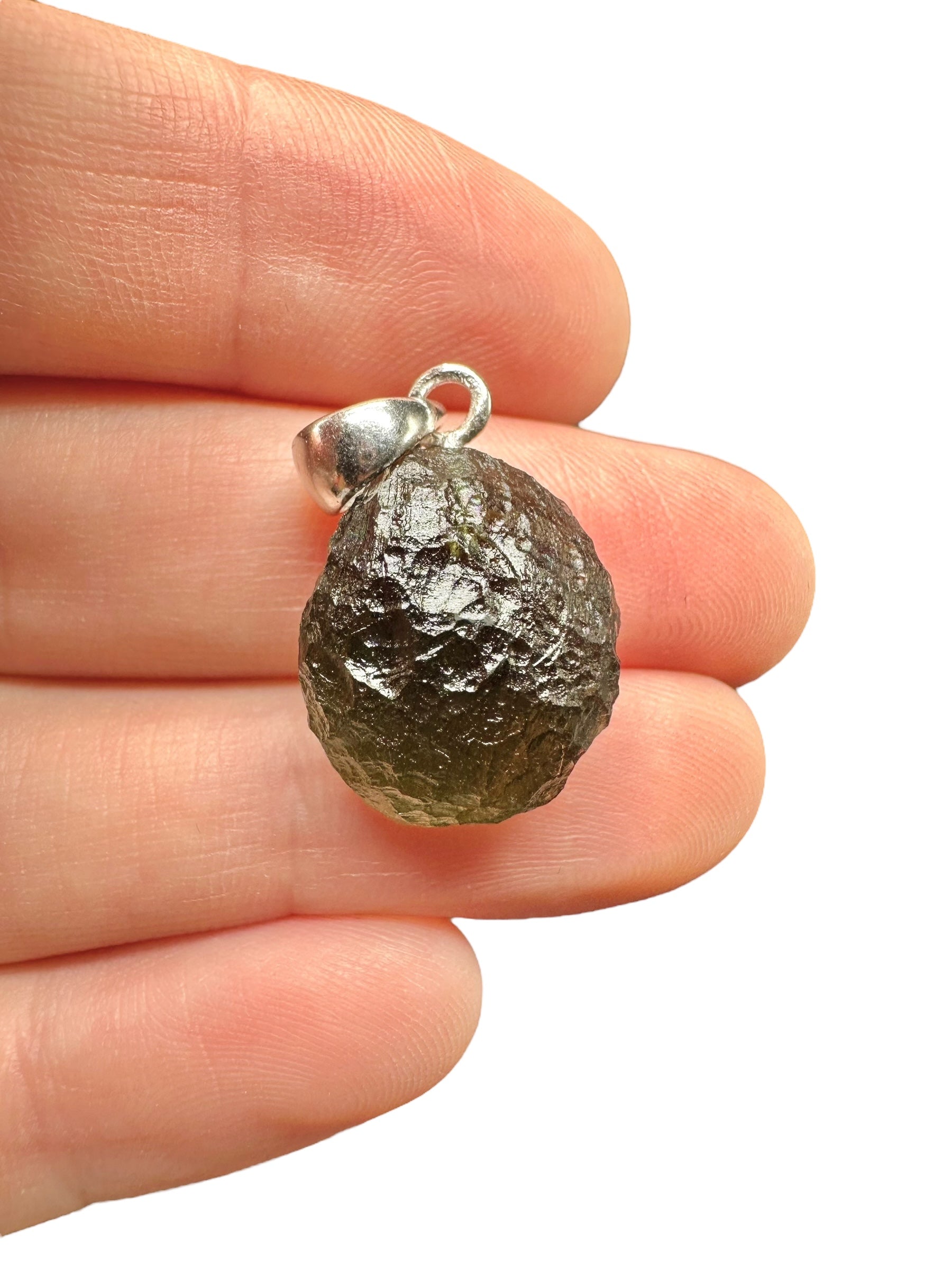 Silver moldavite pendant 3,1g