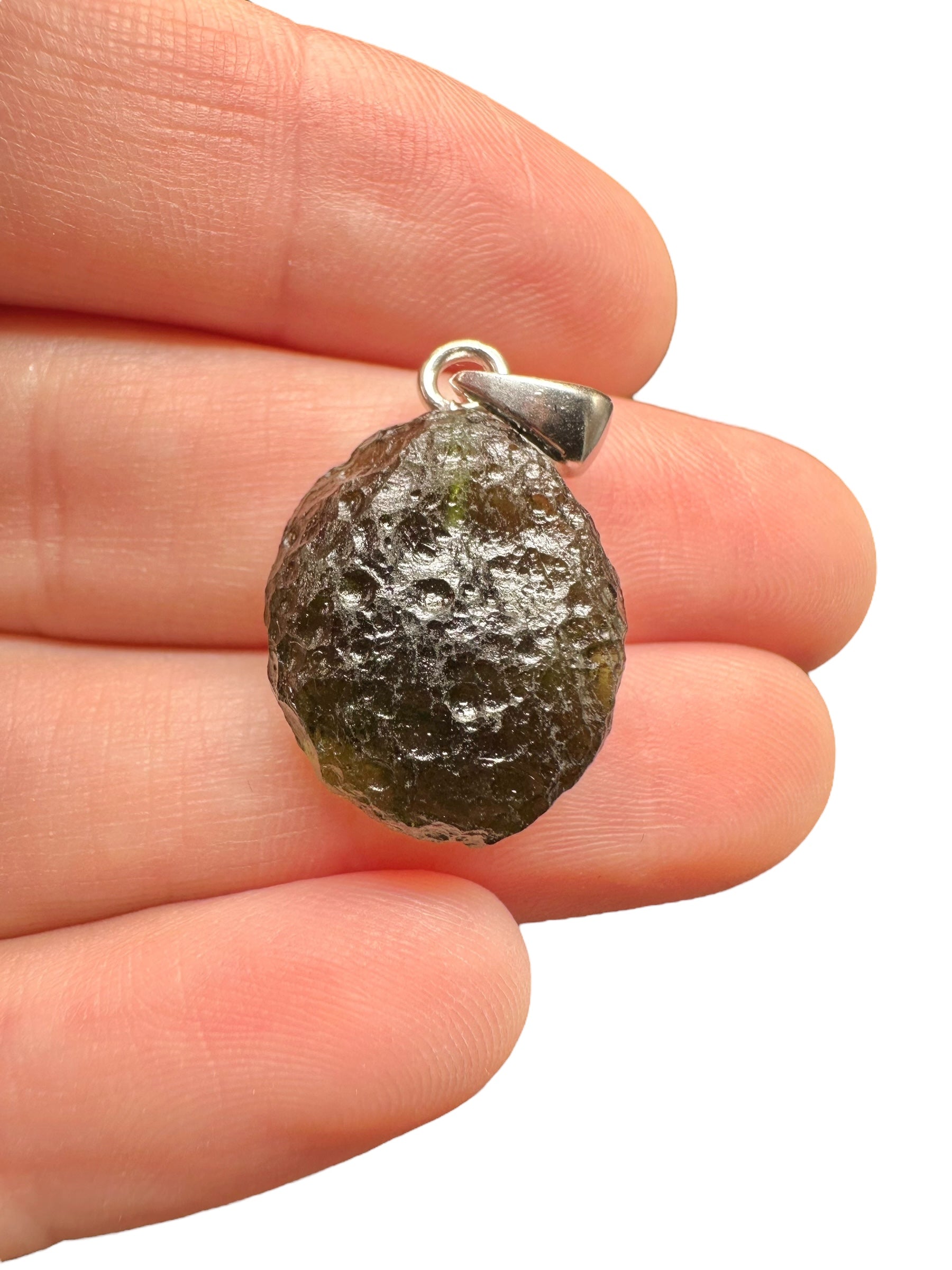 Silver moldavite pendant 3g - SP/V558