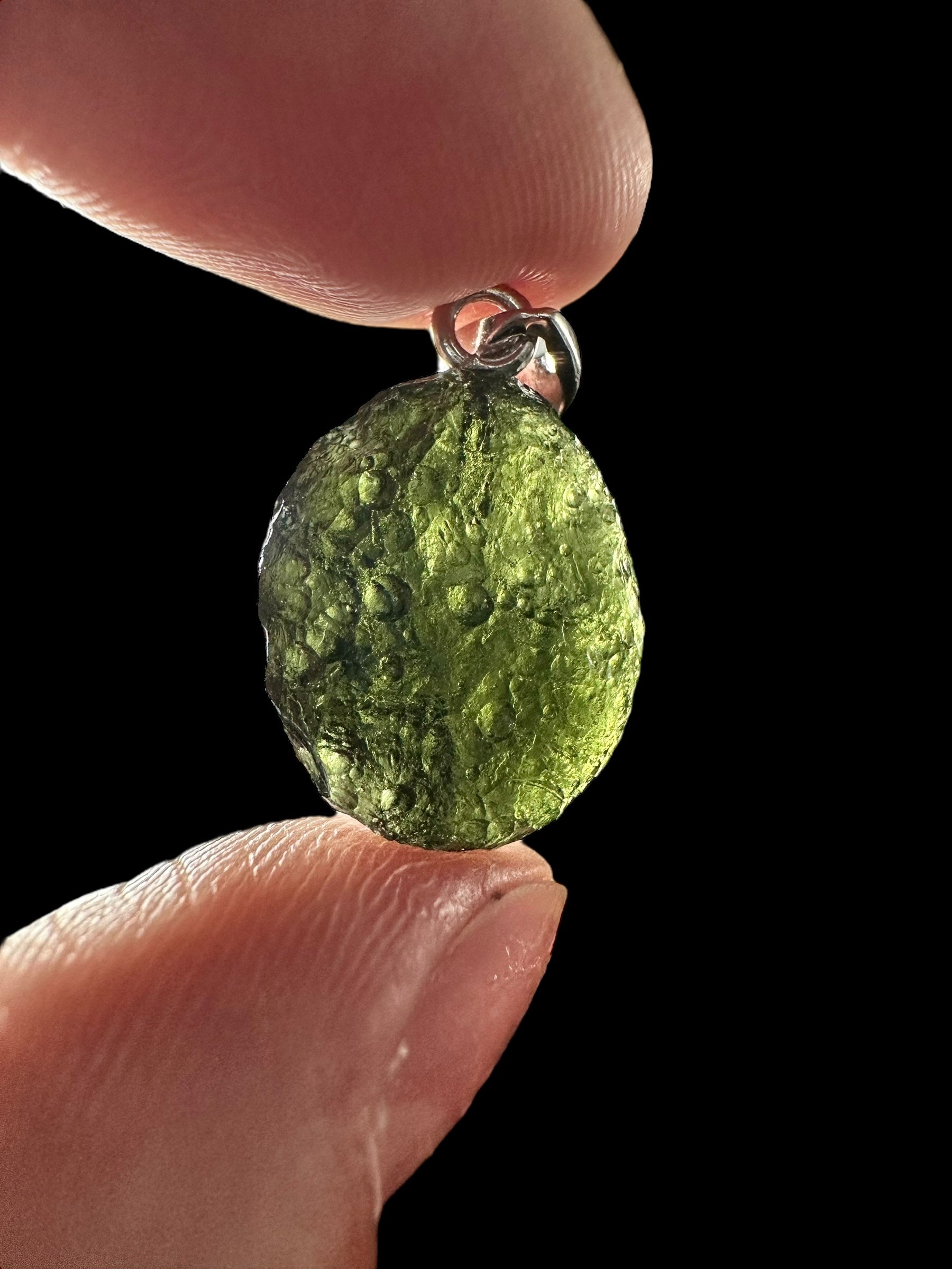 Silver moldavite pendant 3g - SP/V558