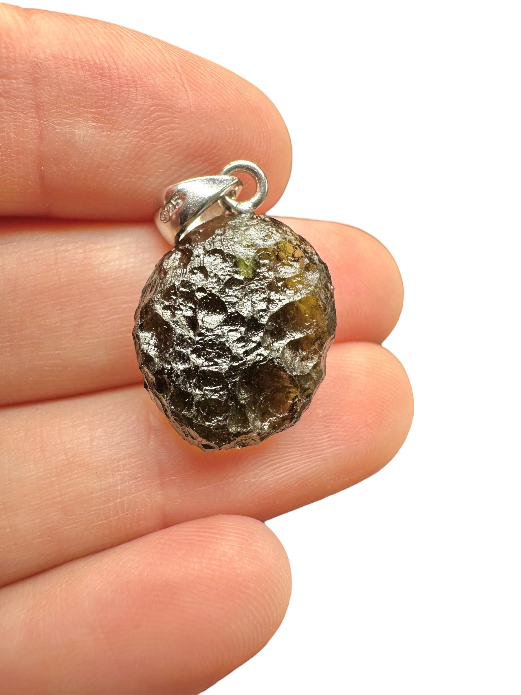 Silver moldavite pendant 3g
