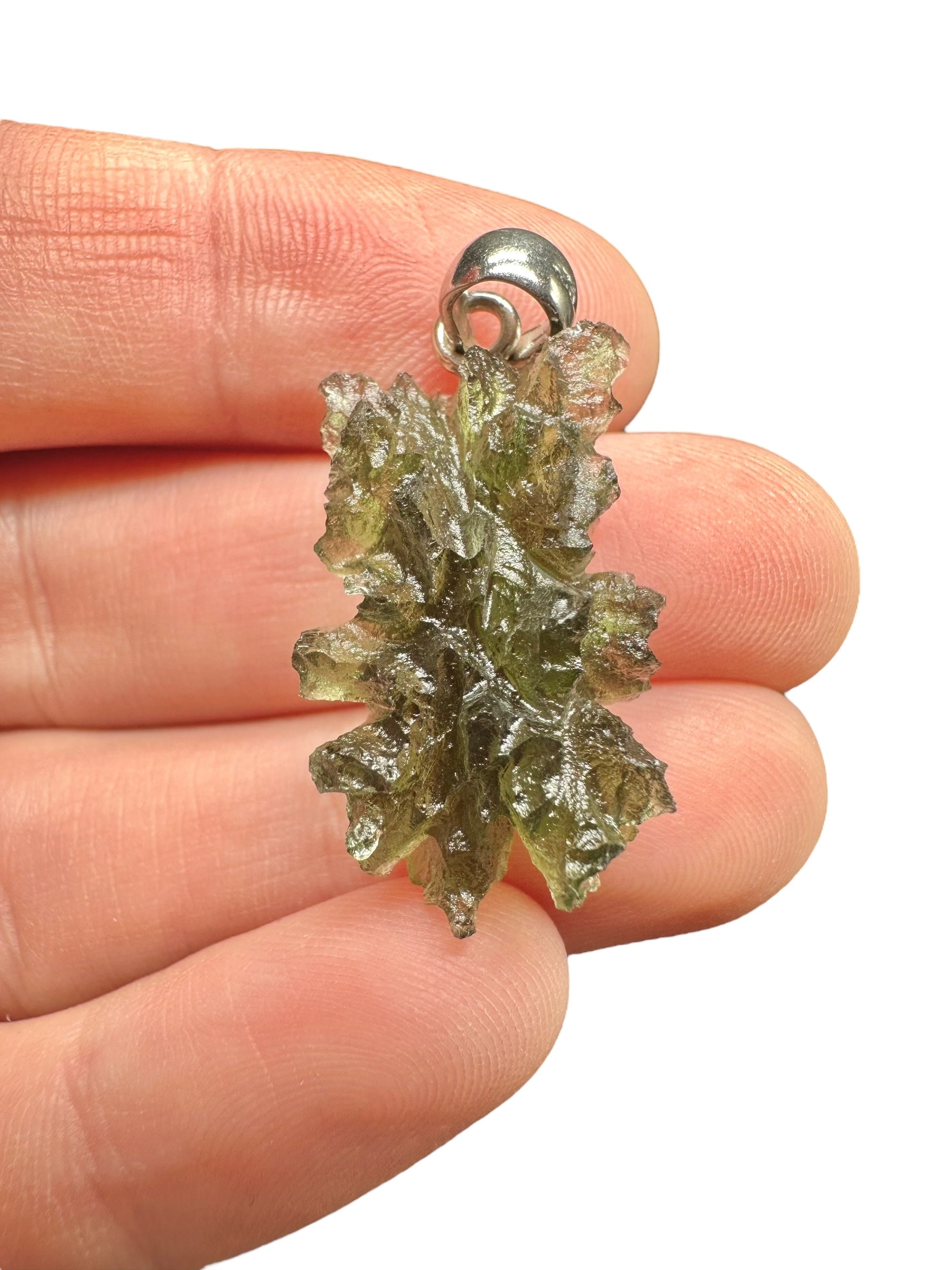 Silver moldavite pendant 3,7g from Besednice Jezkovna - SP/V559