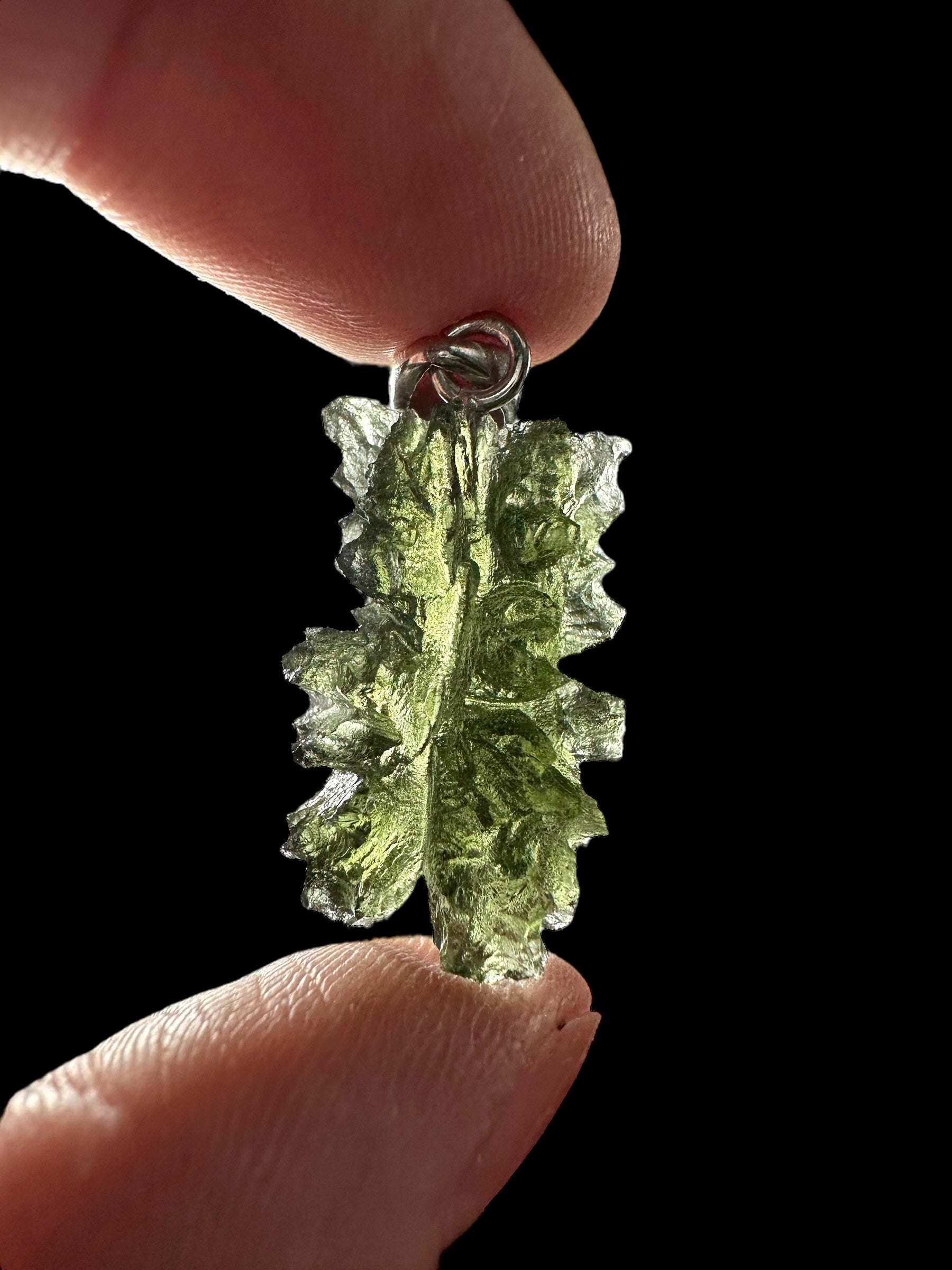 Silver moldavite pendant 3,7g from Besednice Jezkovna - SP/V559