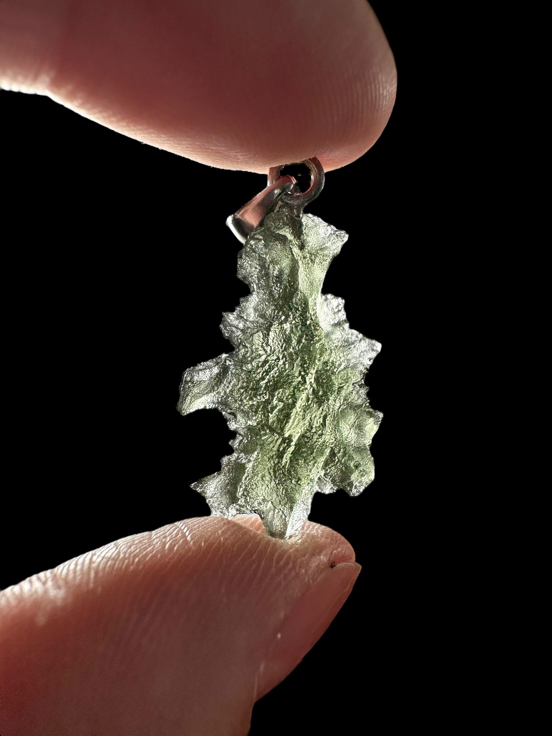Silver moldavite pendant 2,3g from Besednice Jezkovna - SP/V560