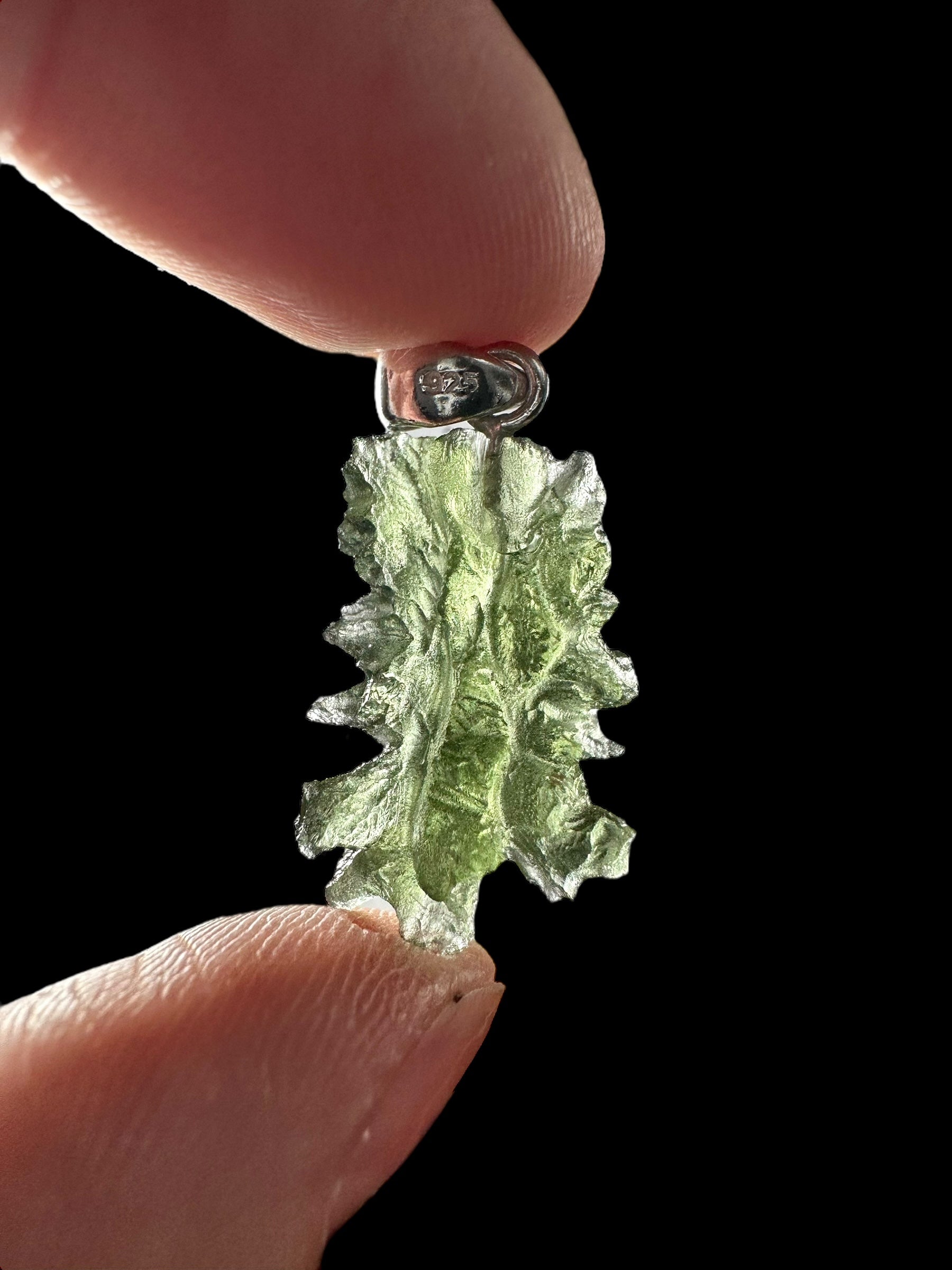 Silver moldavite pendant 2,8g from Besednice Jezkovna - SP/V561