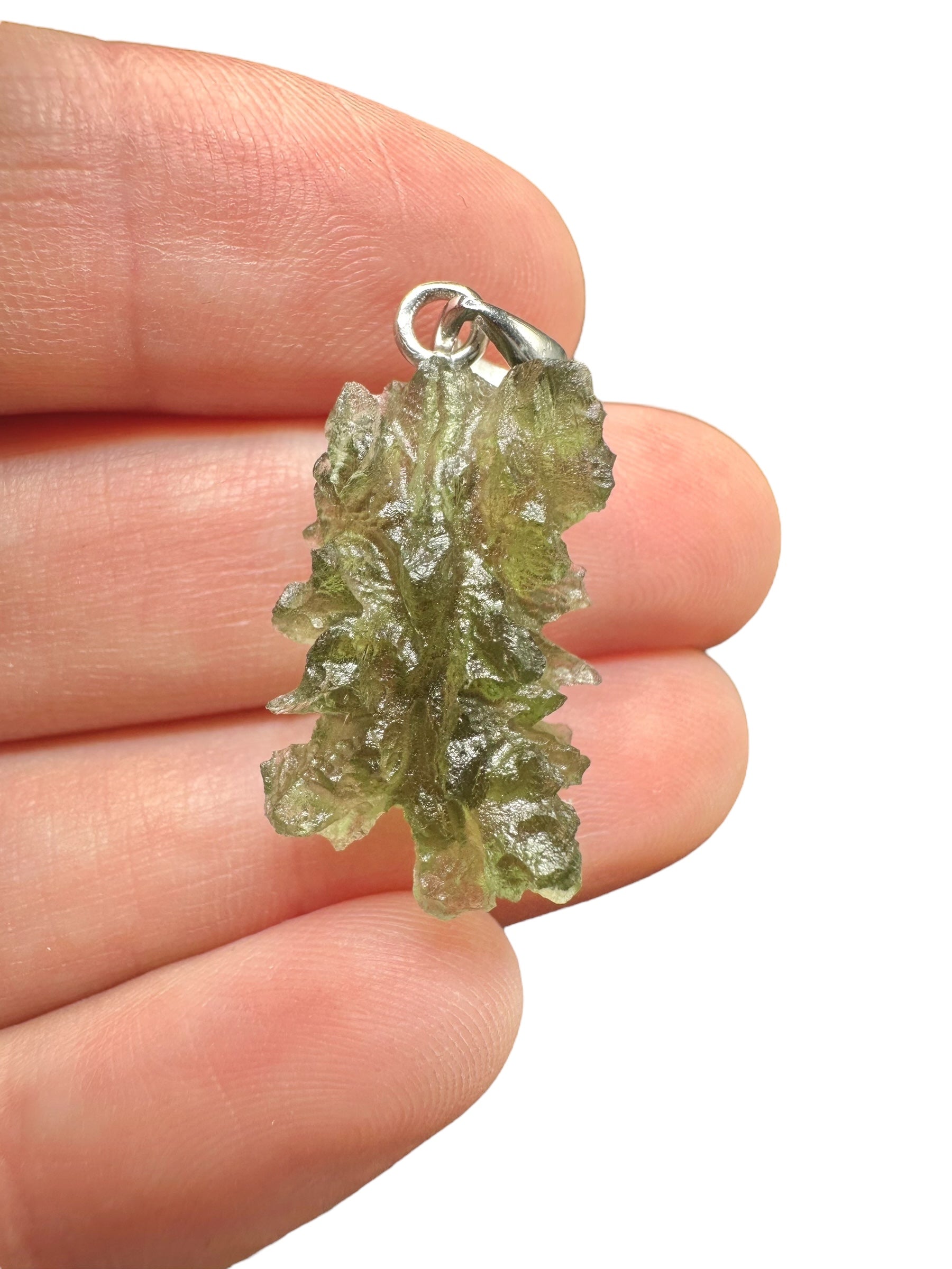 Silver moldavite pendant 2,8g from Besednice Jezkovna