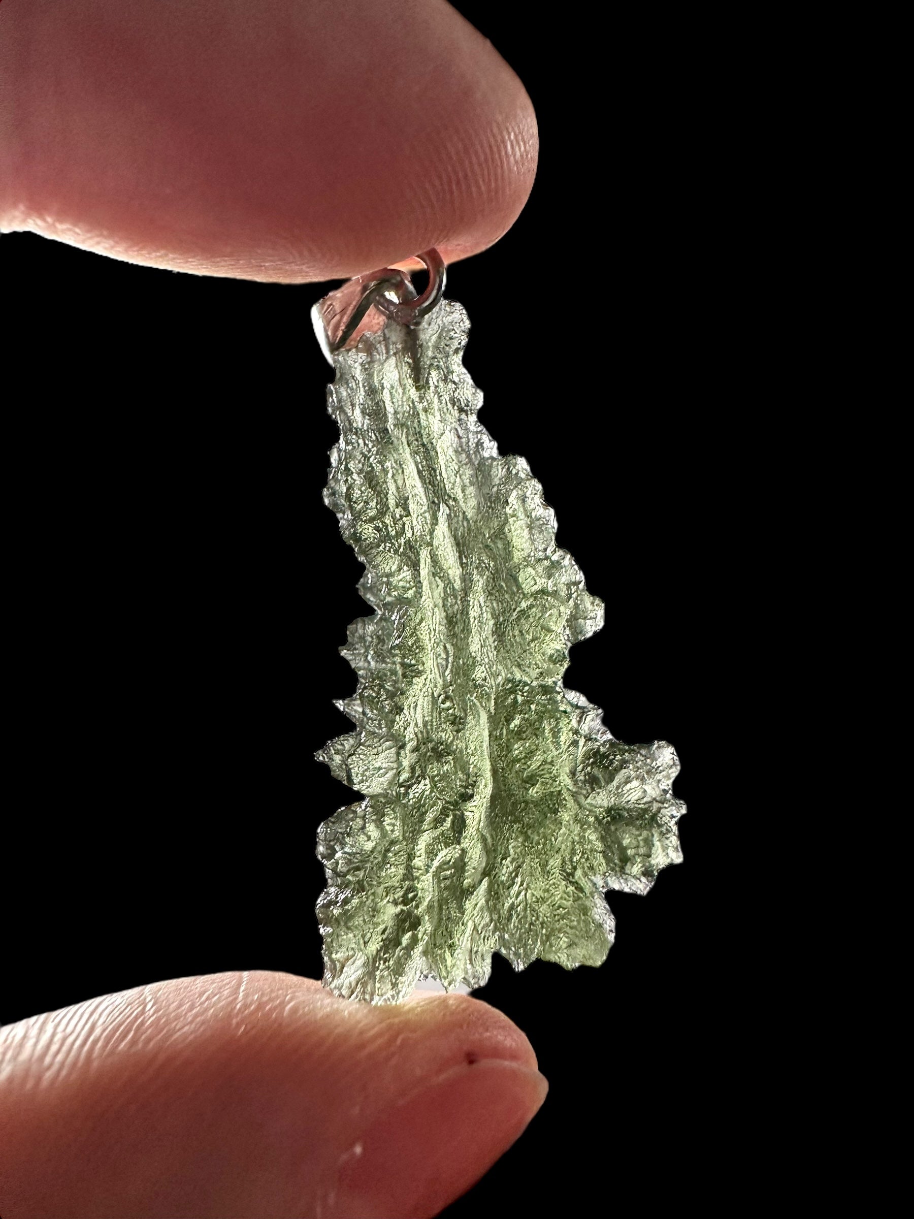 Silver moldavite pendant 4,1g from Besednice Jezkovna - SP/V562