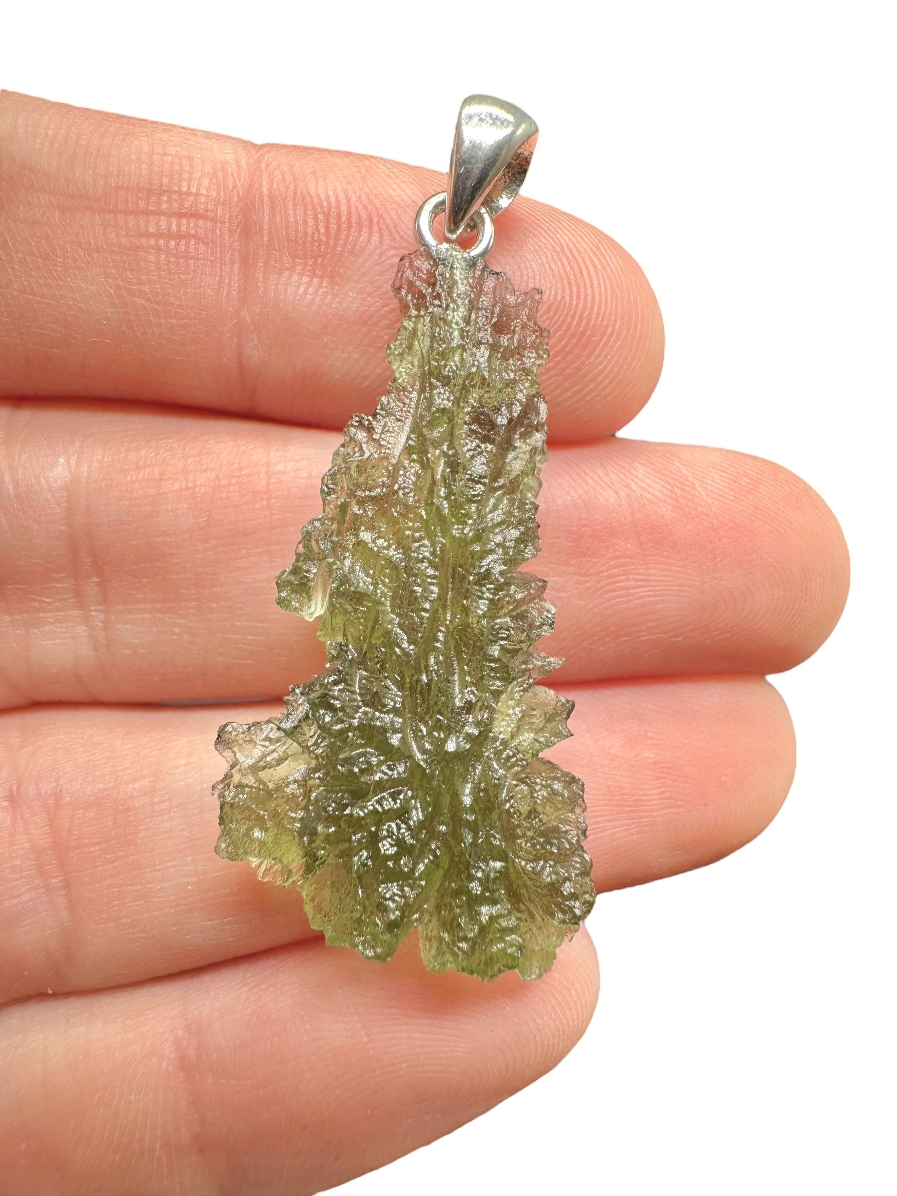 Silver moldavite pendant 4,1g from Besednice Jezkovna