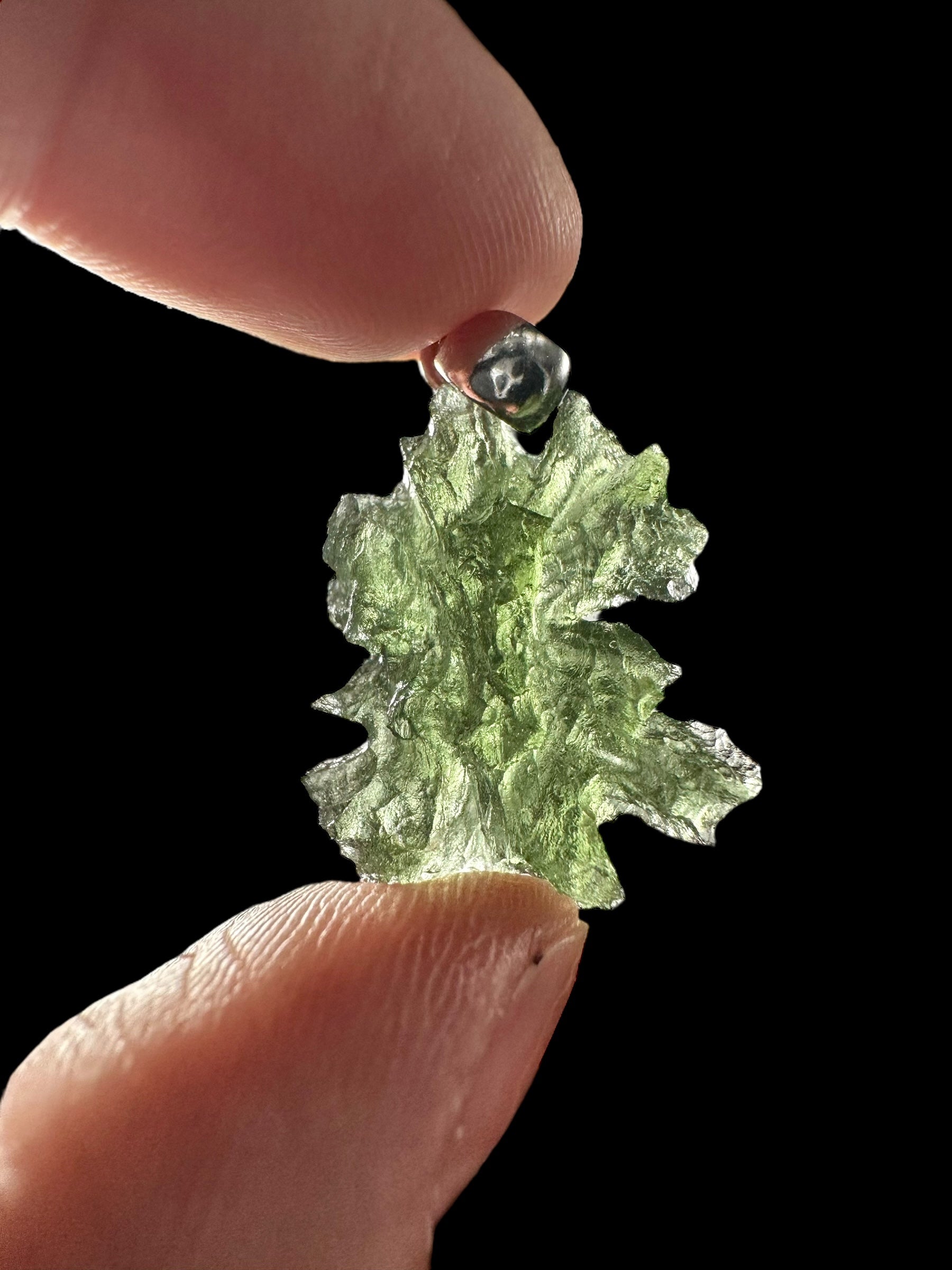Silver moldavite pendant 3,5g from Besednice Jezkovna - SP/V563