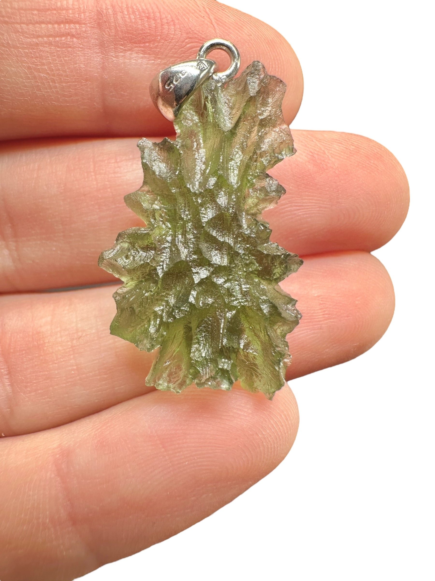 Silver moldavite pendant 3,5g from Besednice Jezkovna - SP/V564