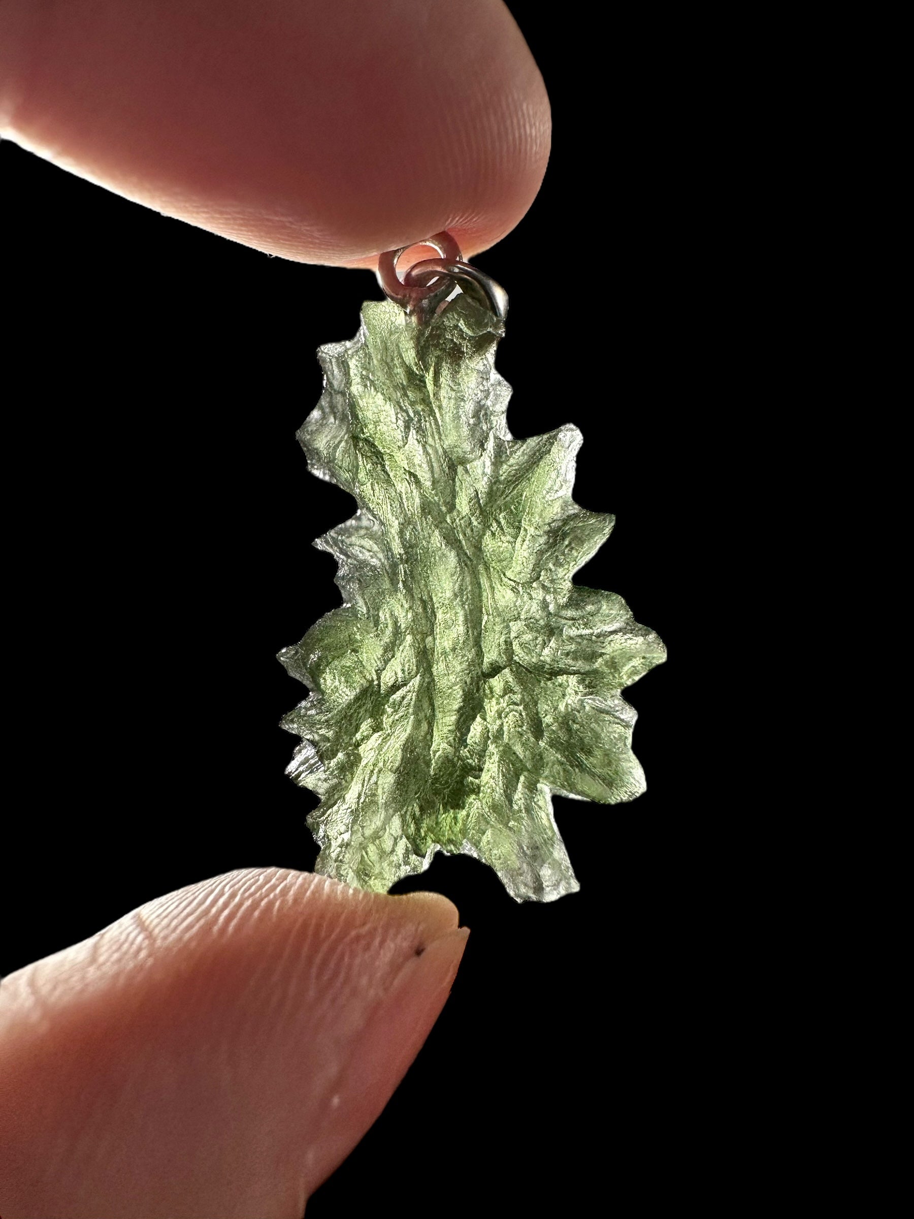 Silver moldavite pendant 3,5g from Besednice Jezkovna - SP/V564