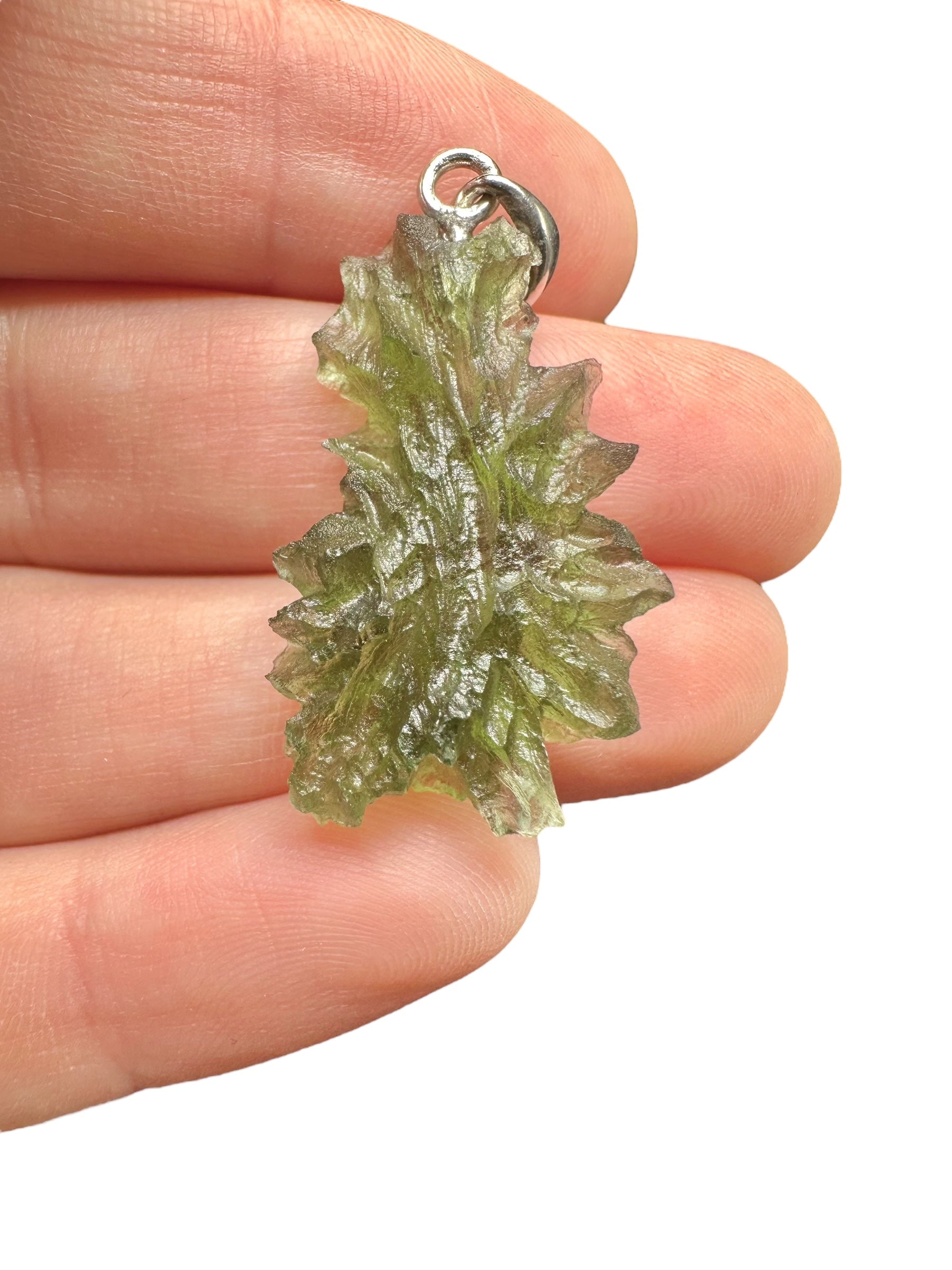Silver moldavite pendant 3,5g from Besednice Jezkovna