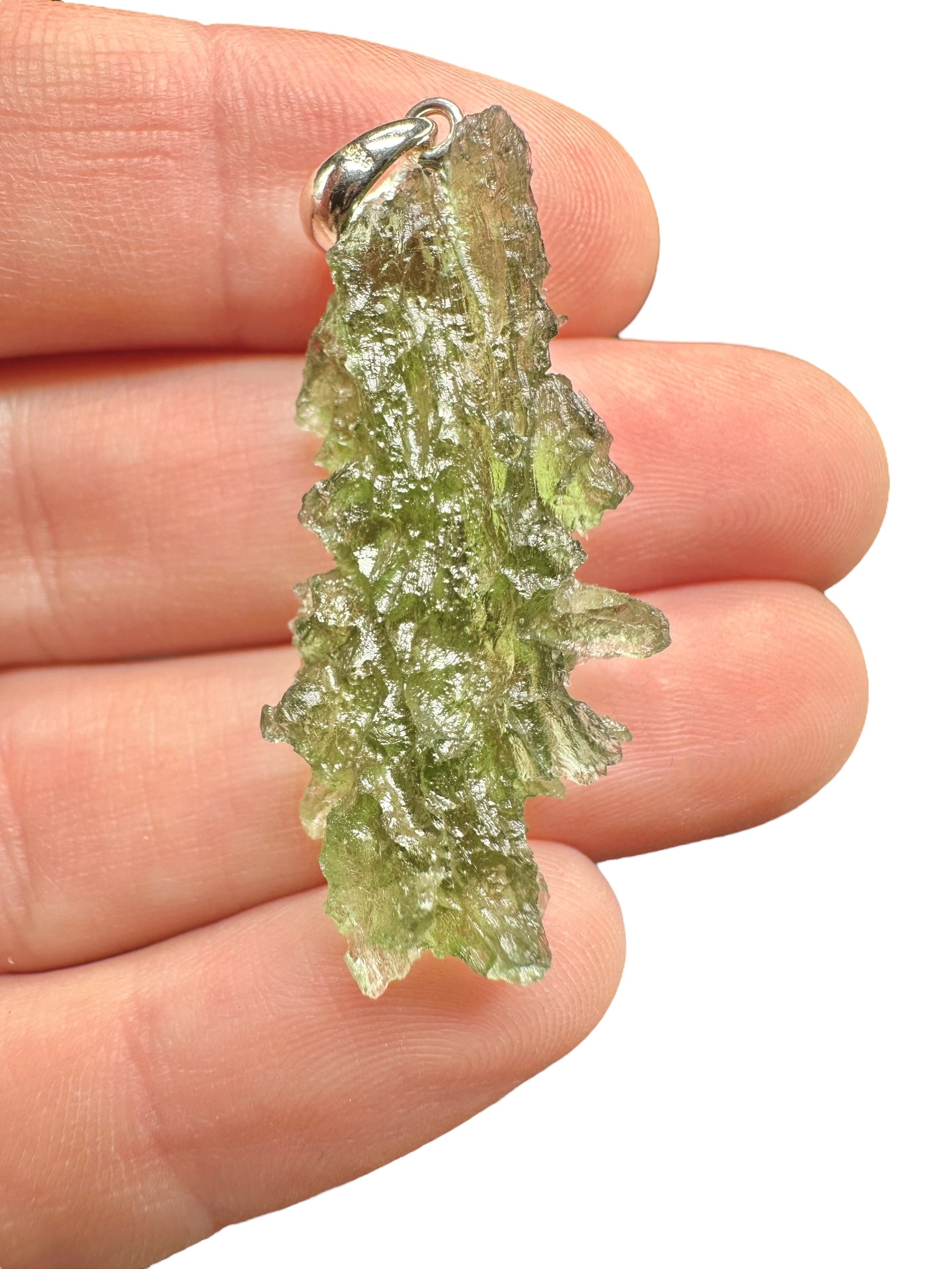 Silver moldavite pendant 3,9g from Besednice Jezkovna - SP/V565