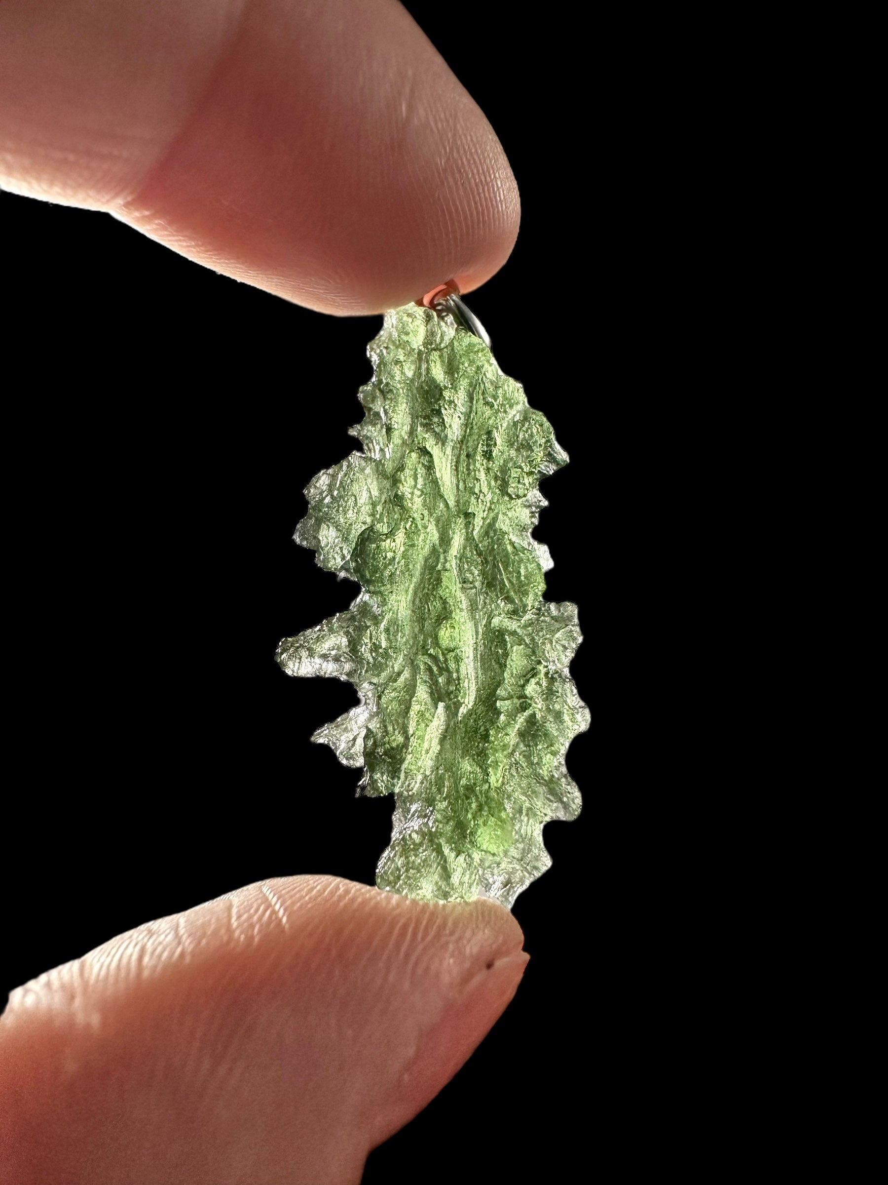 Silver moldavite pendant 3,9g from Besednice Jezkovna - SP/V565