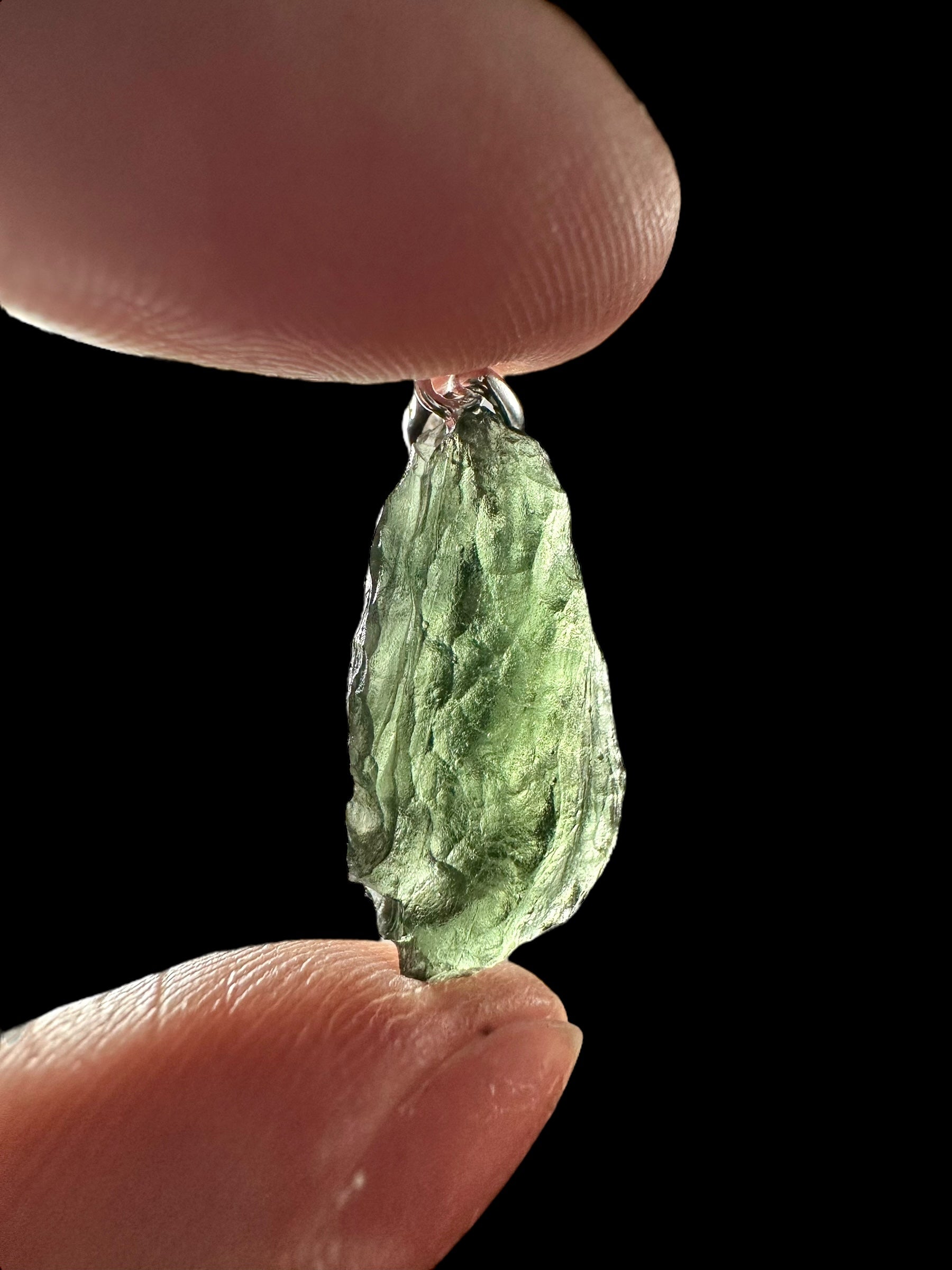 Silver moldavite pendant 1,9g - SP/V568