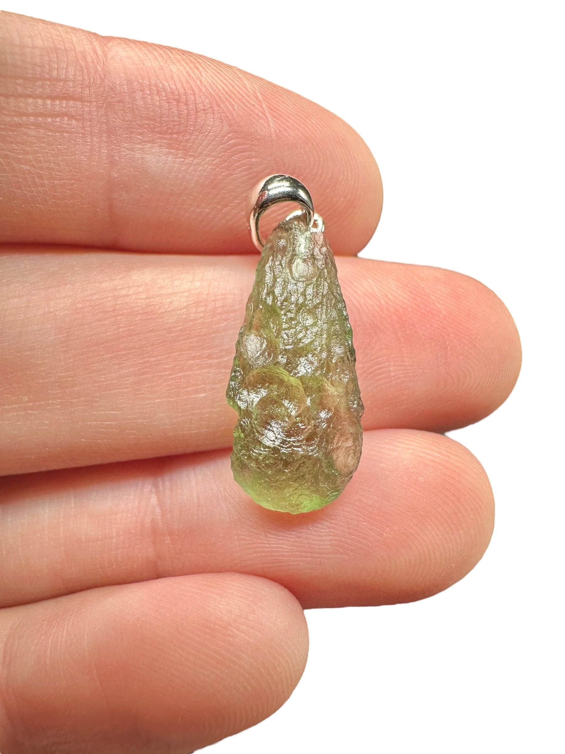 Silver moldavite pendant 1,1g