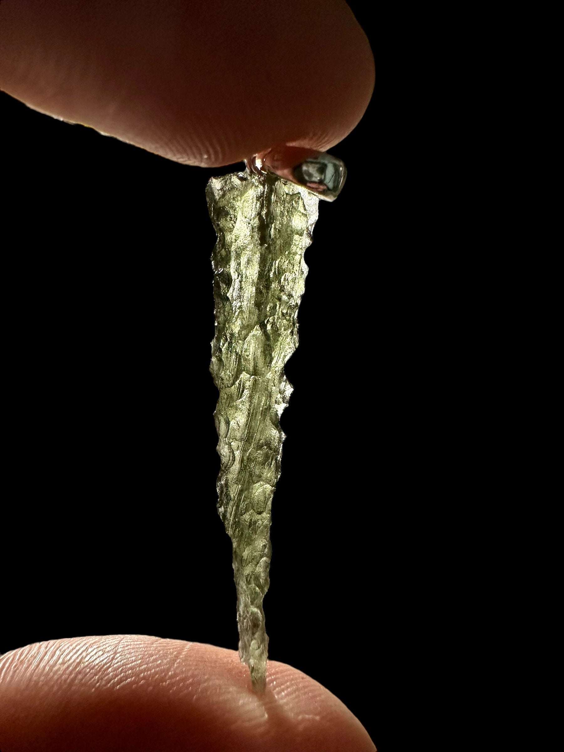 Silver moldavite pendant 1,1g - SP/V576