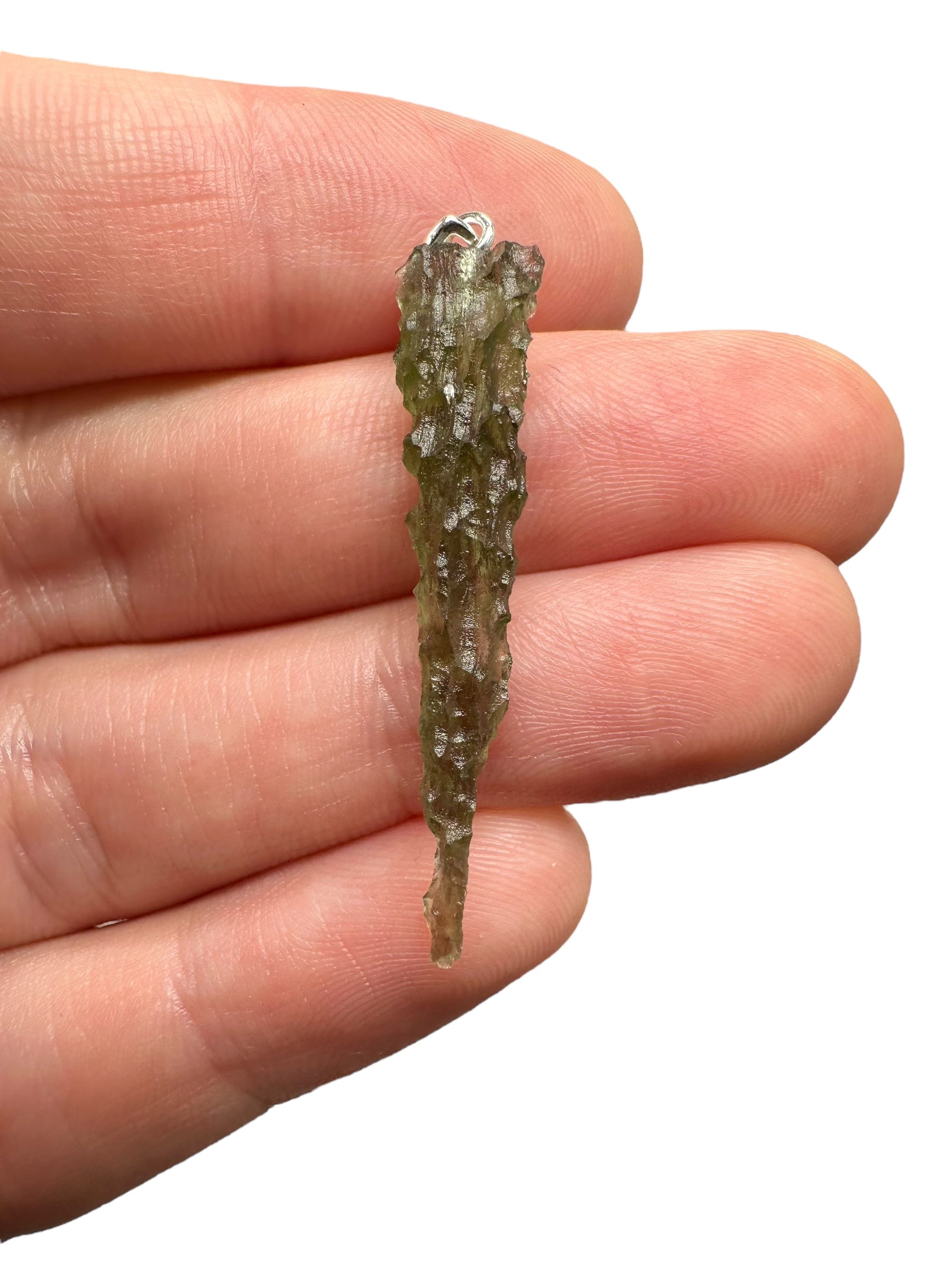Silver moldavite pendant 1,1g