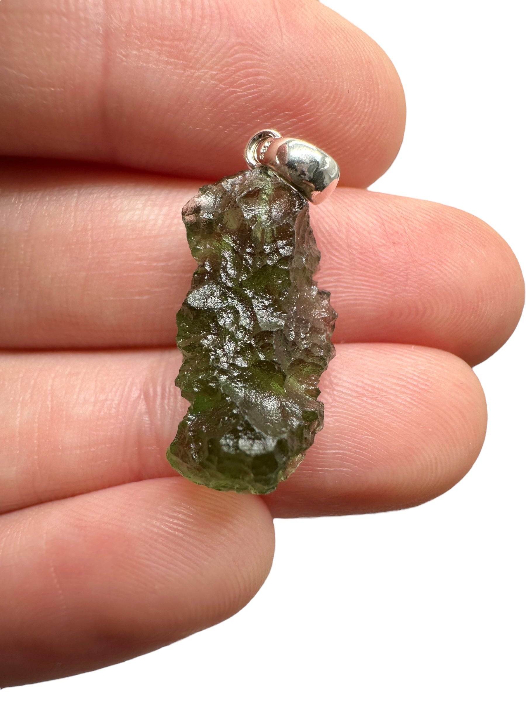 Silver moldavite pendant 1,9g