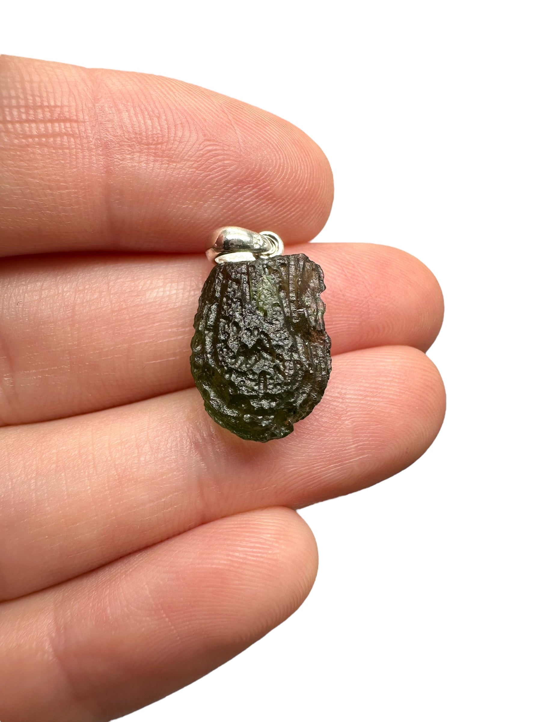 Silver moldavite pendant 2g - SP/V590