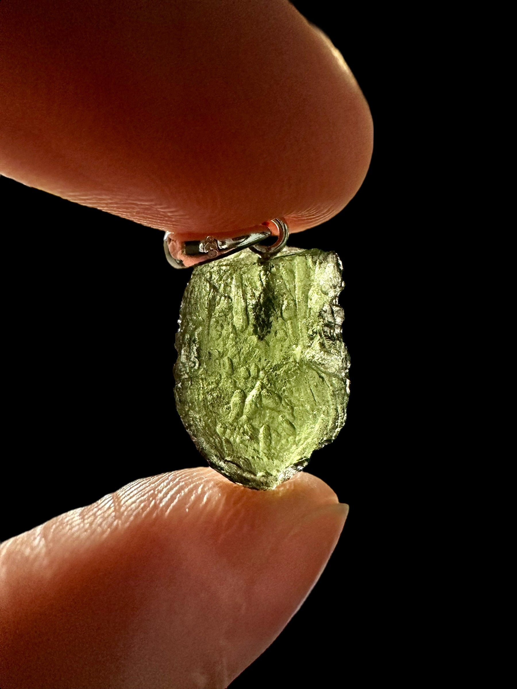 Silver moldavite pendant 2g - SP/V590