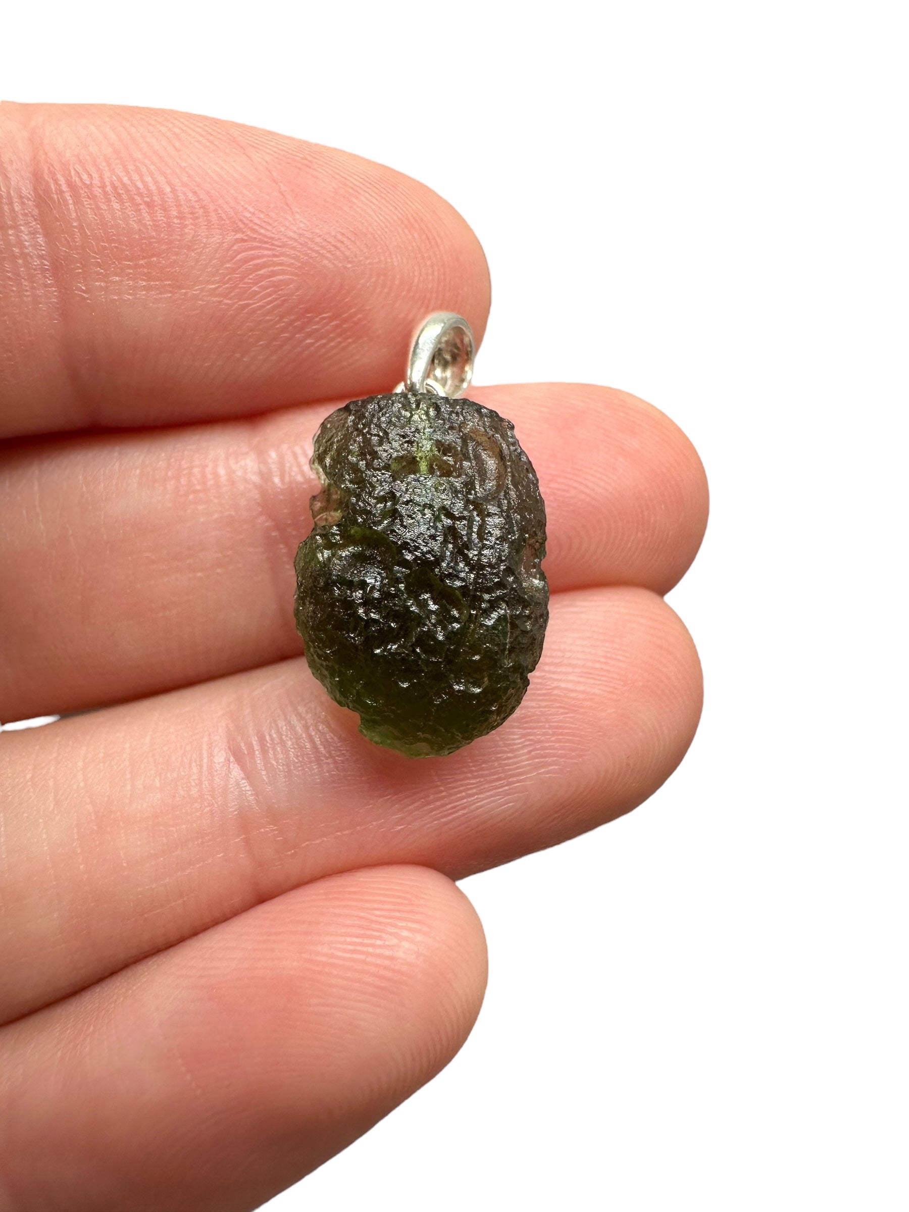 Silver moldavite pendant 2g