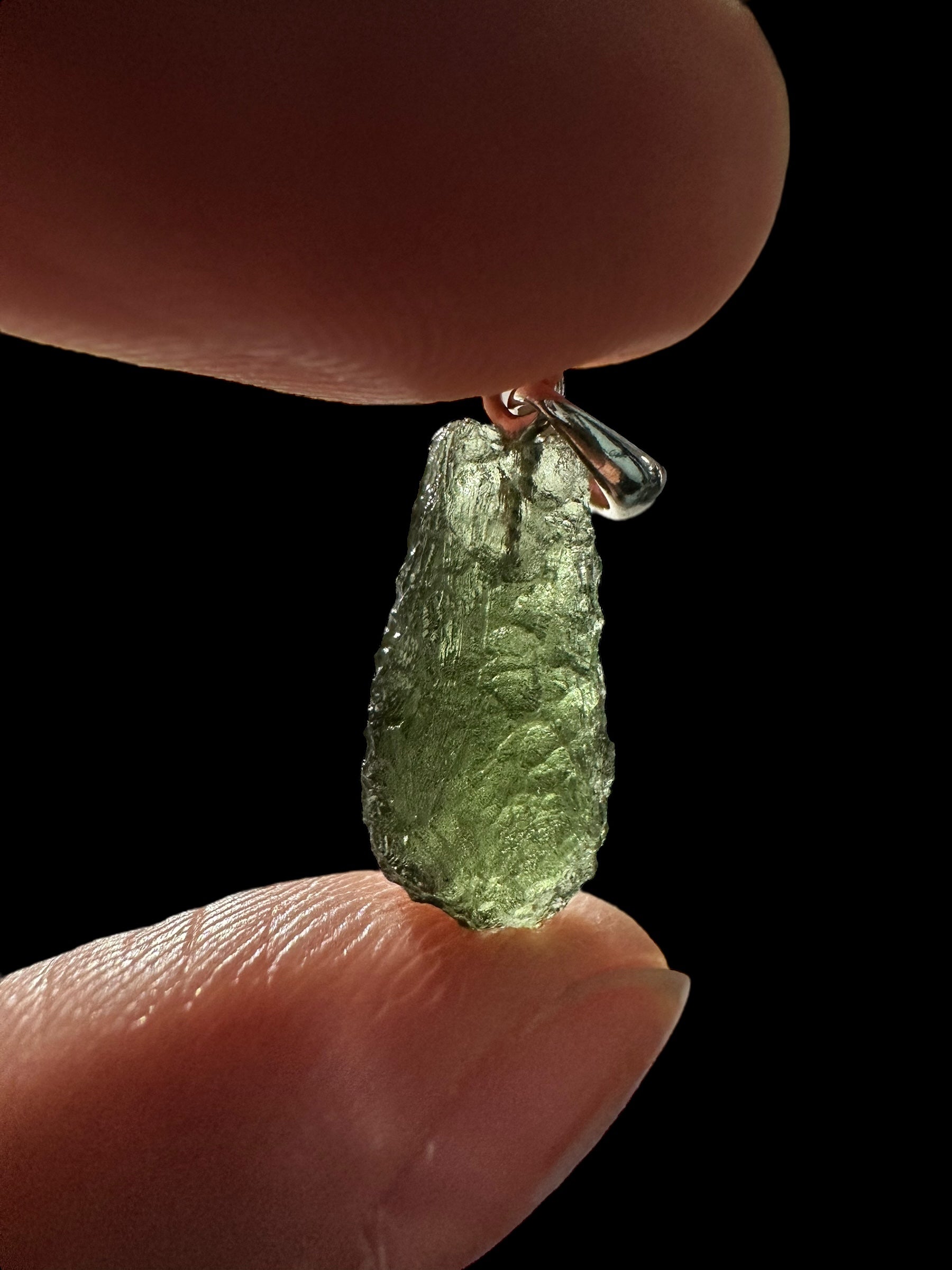 Silver moldavite pendant 1,3g - SP/V591