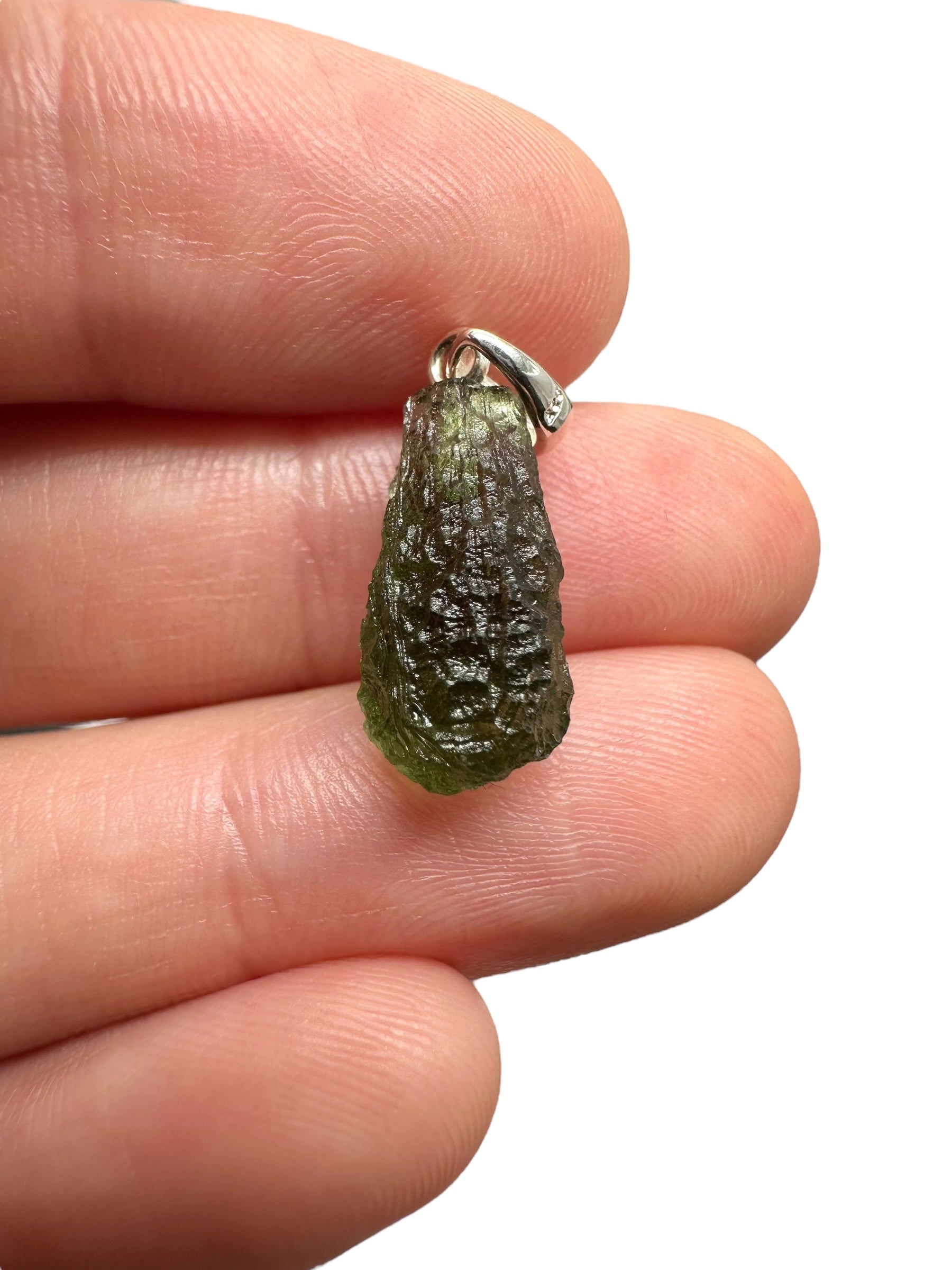 Silver moldavite pendant 1,3g
