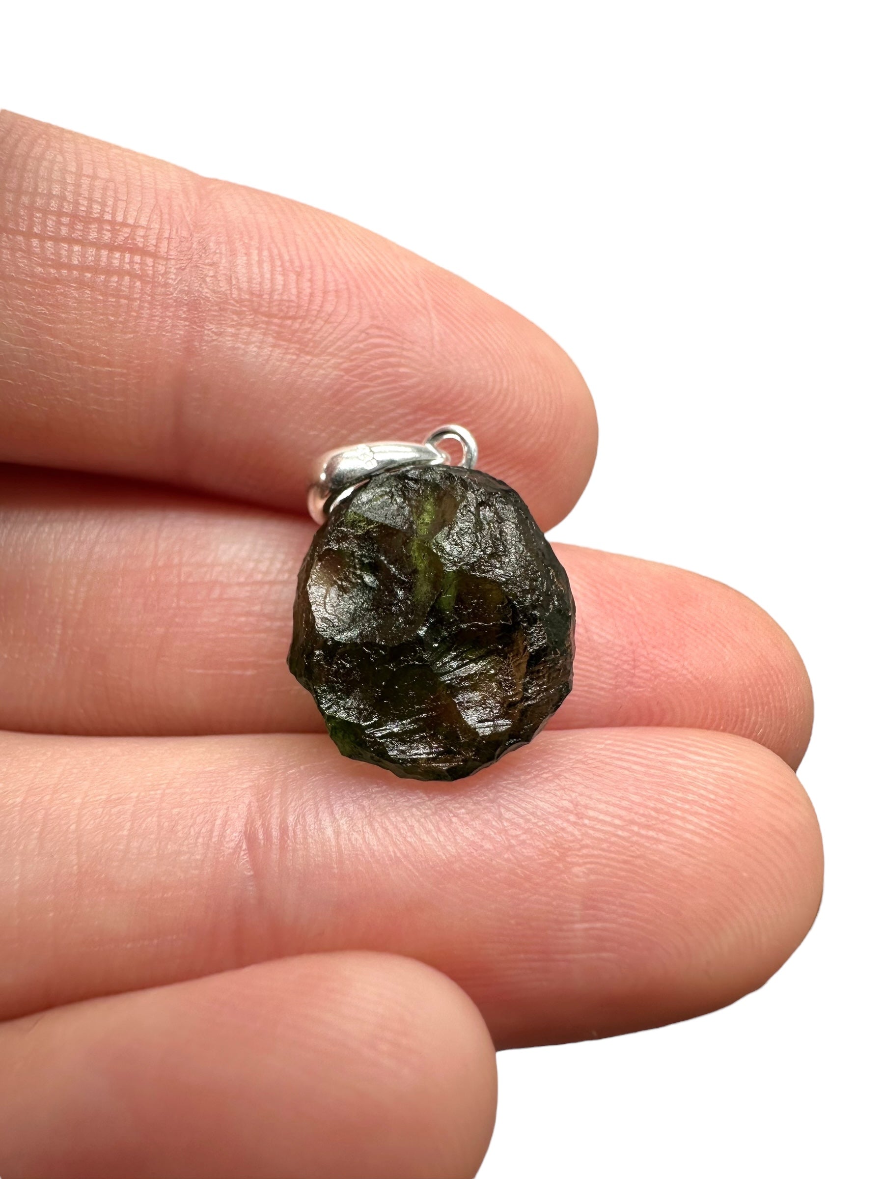 Silver moldavite pendant 1,6g - SP/V593