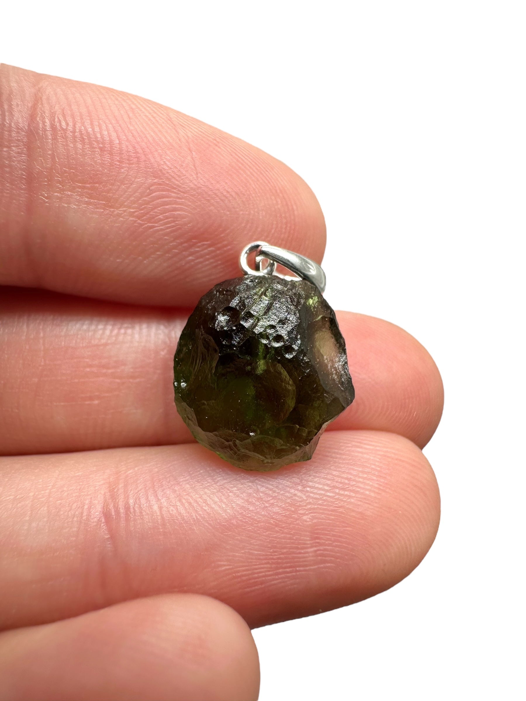 Silver moldavite pendant 1,6g