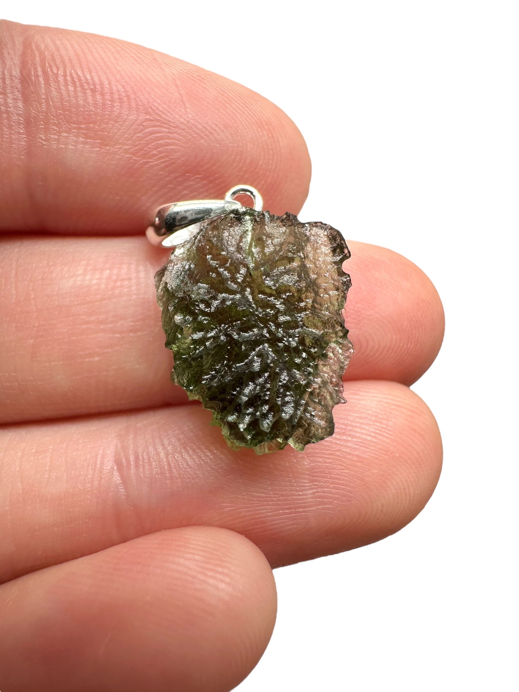 Silver moldavite pendant 1,7g