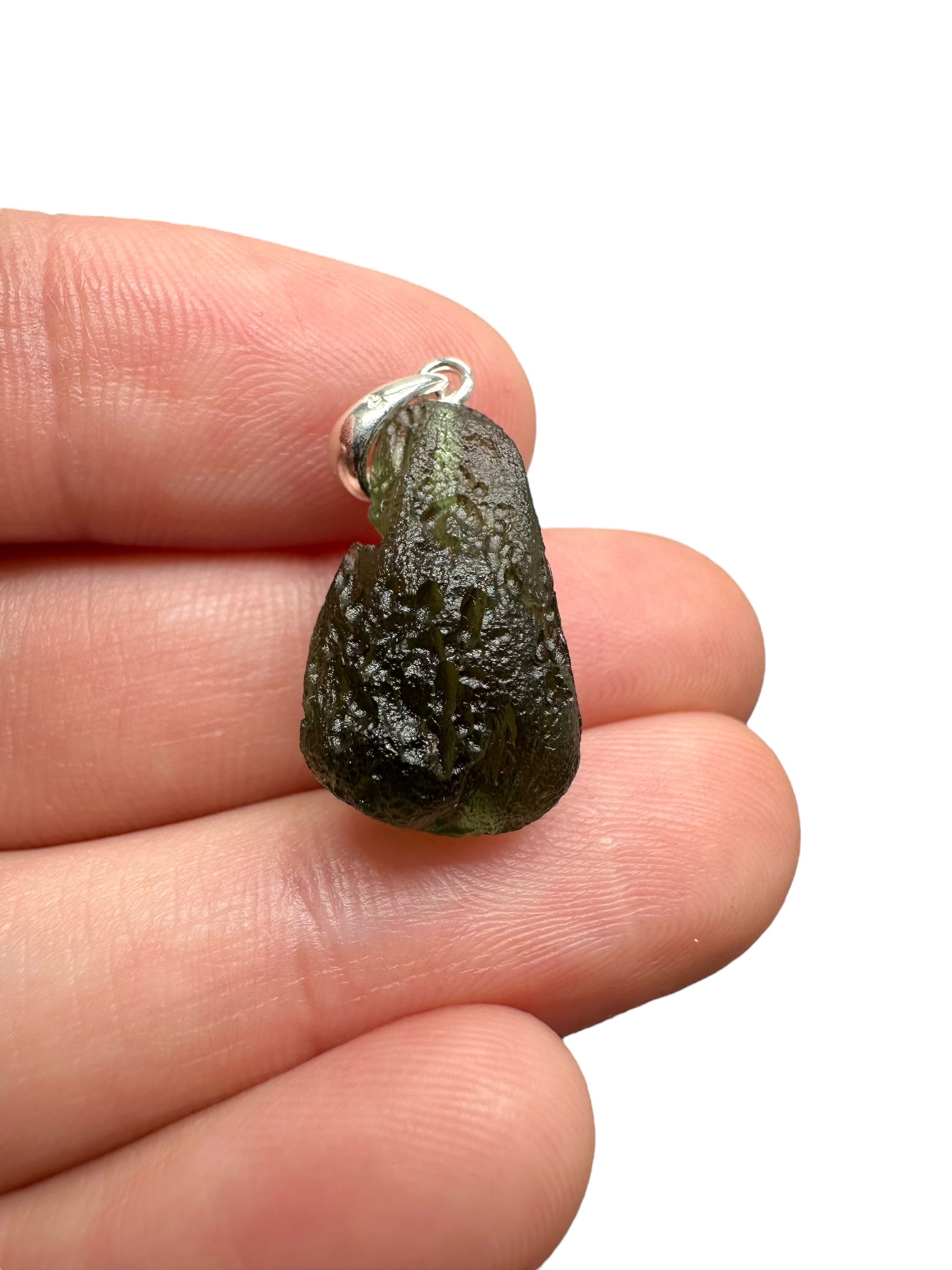 Silver moldavite pendant 2,3g