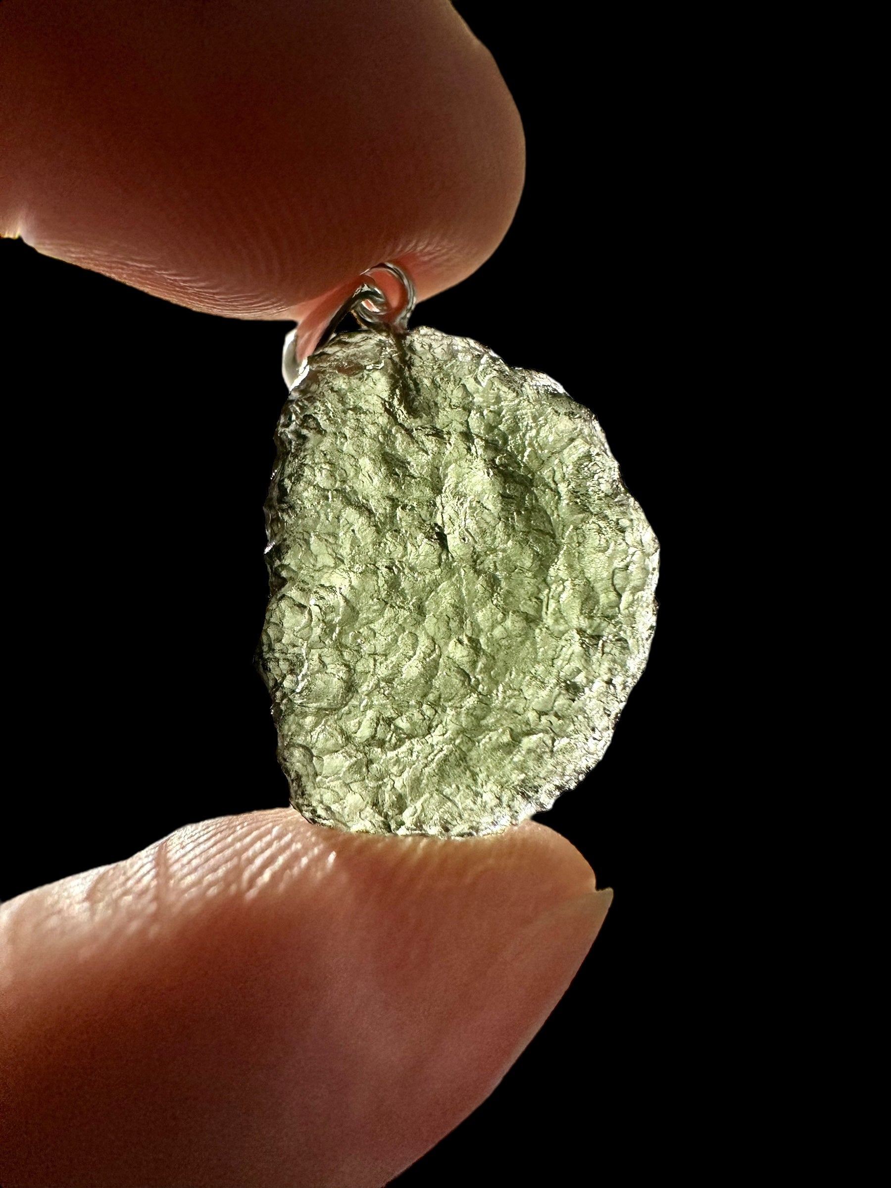 Silver moldavite pendant 2g - SP/V599