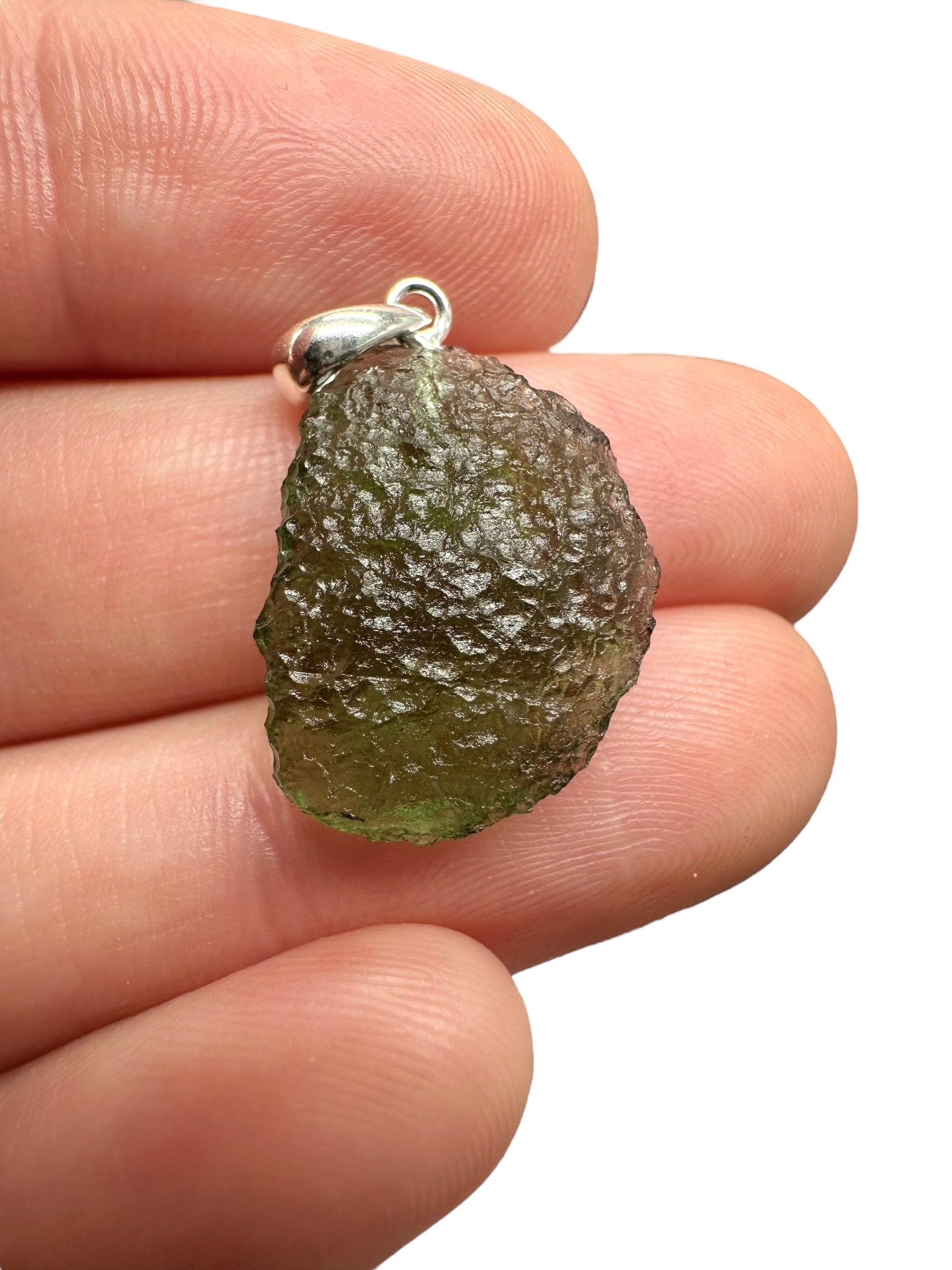 Silver moldavite pendant 2g