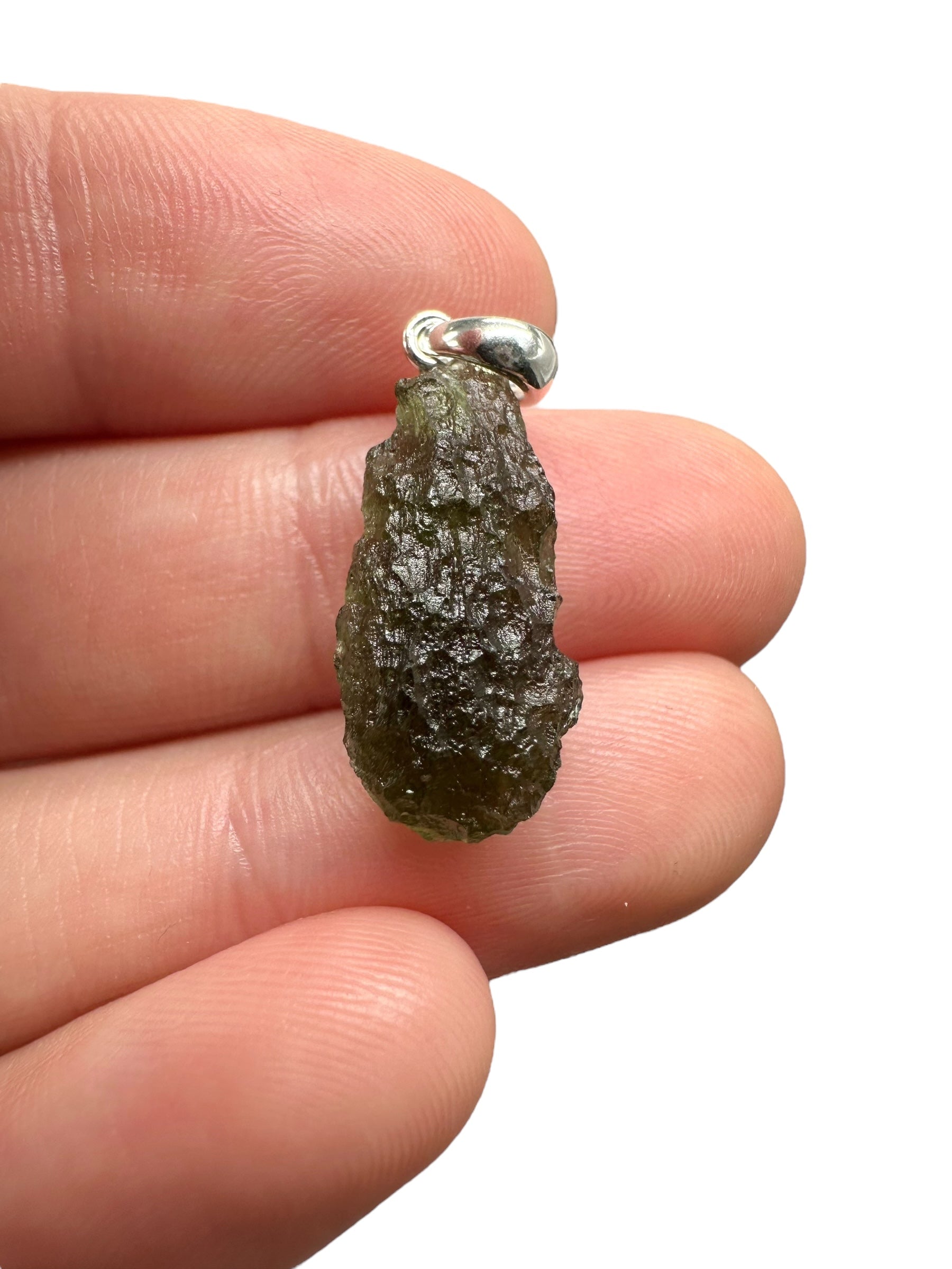 Silver moldavite pendant 1,7g