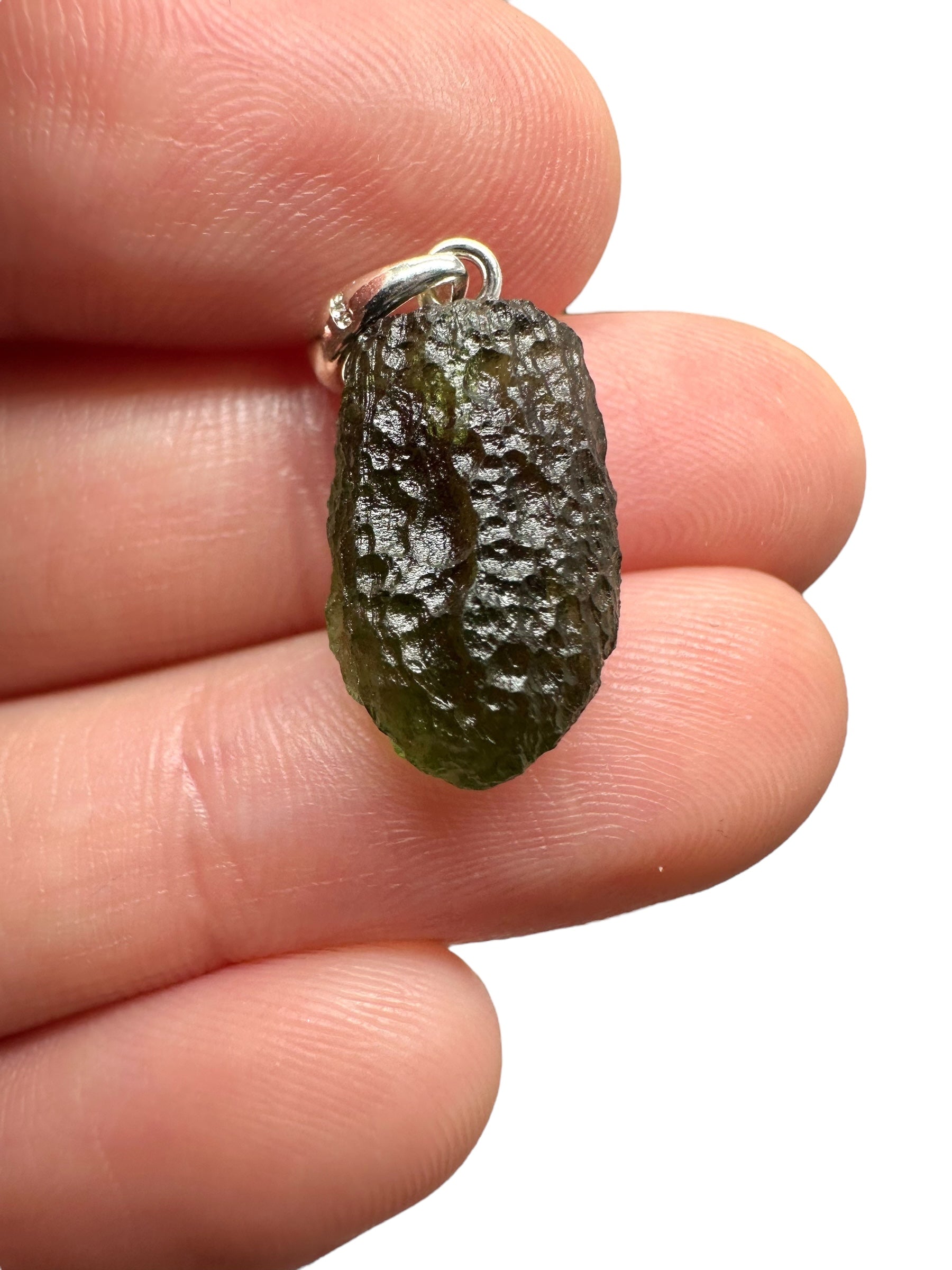 Silver moldavite pendant 1,7g