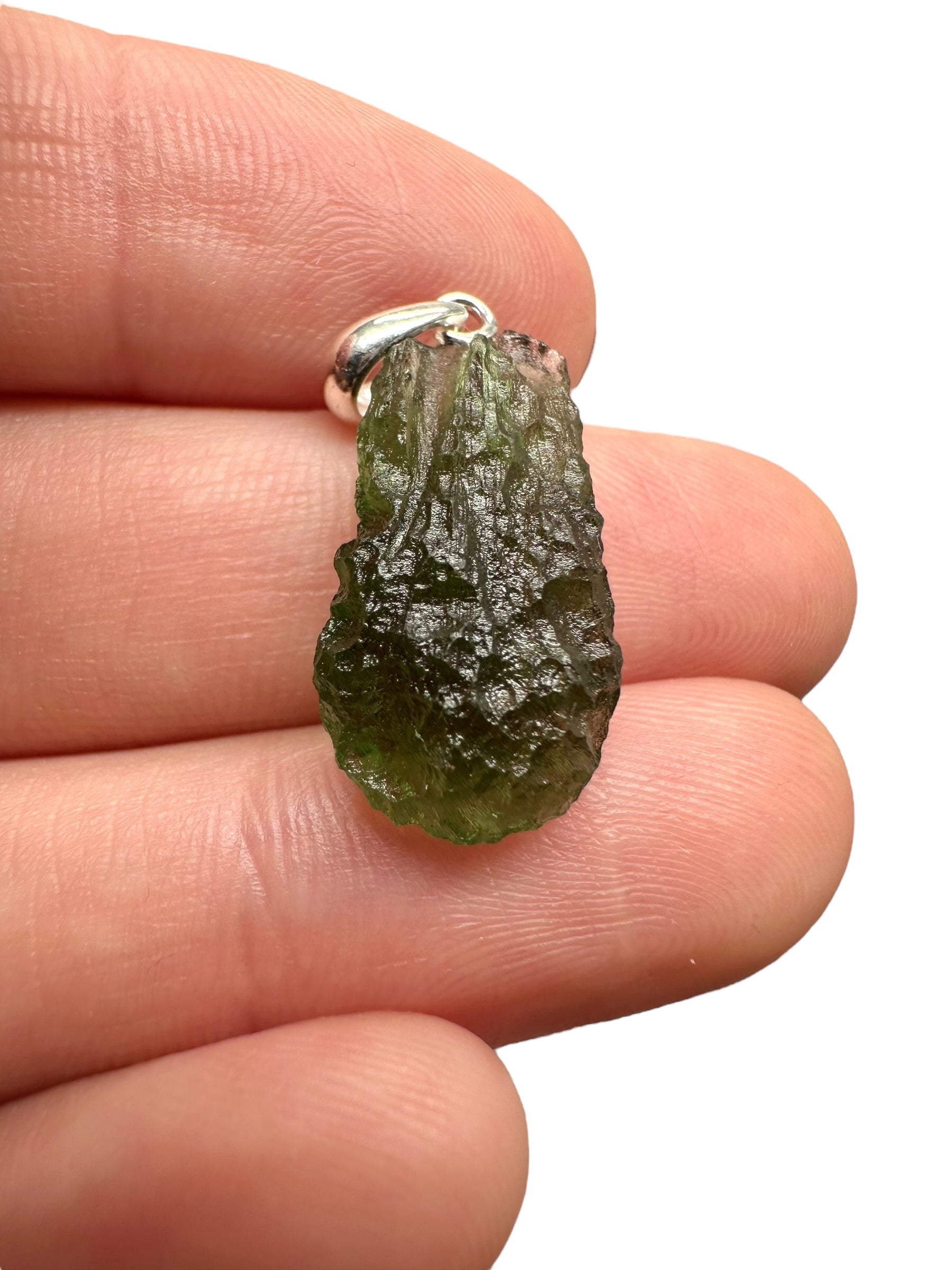 Silver moldavite pendant 1,9g