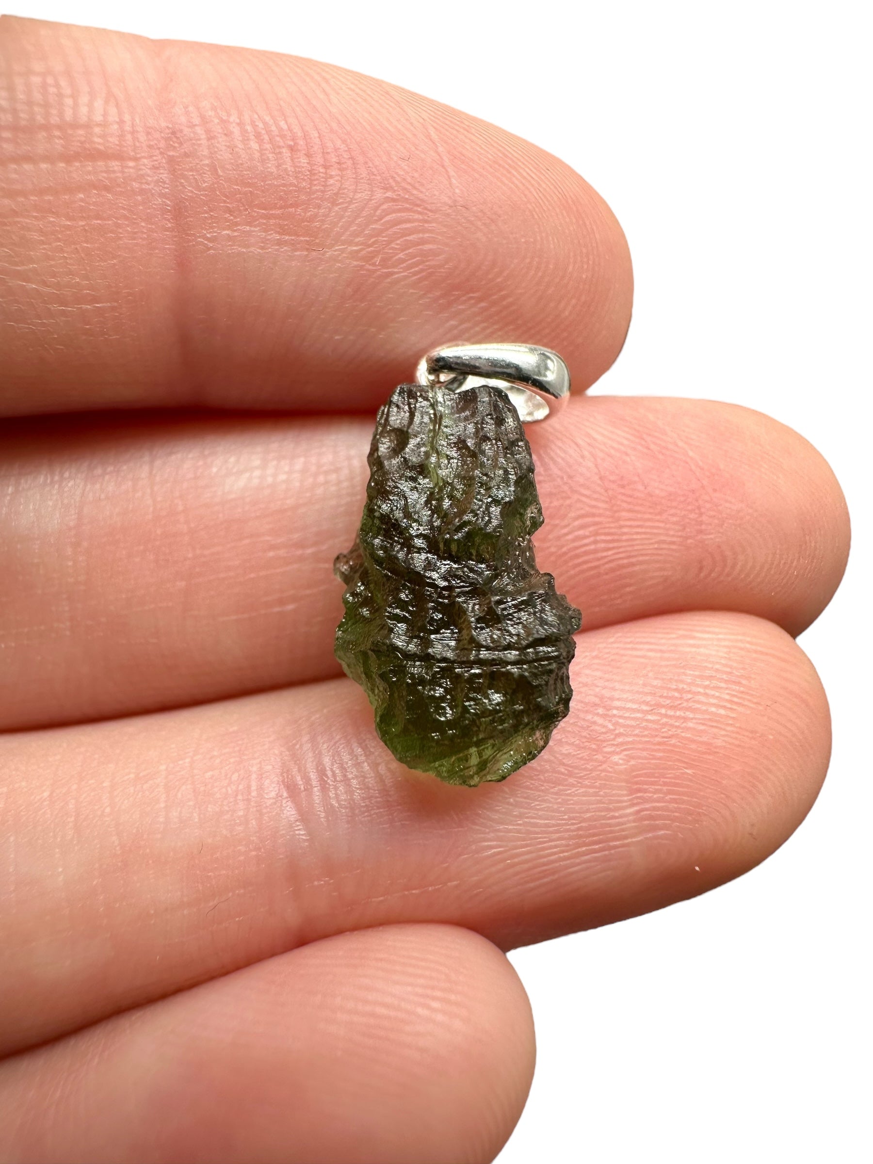 Silver moldavite pendant 1,3g - SP/V605