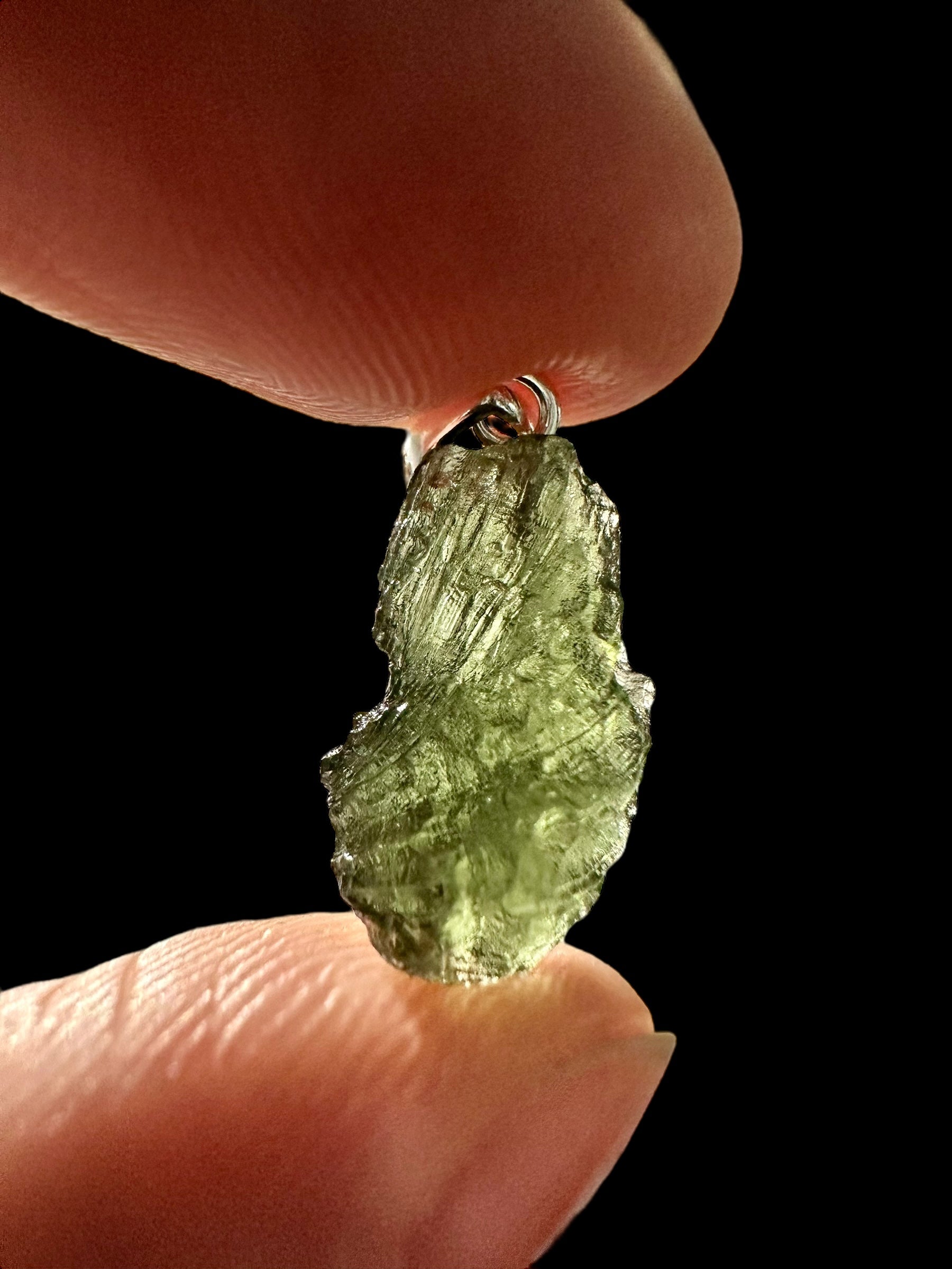 Silver moldavite pendant 1,3g - SP/V605