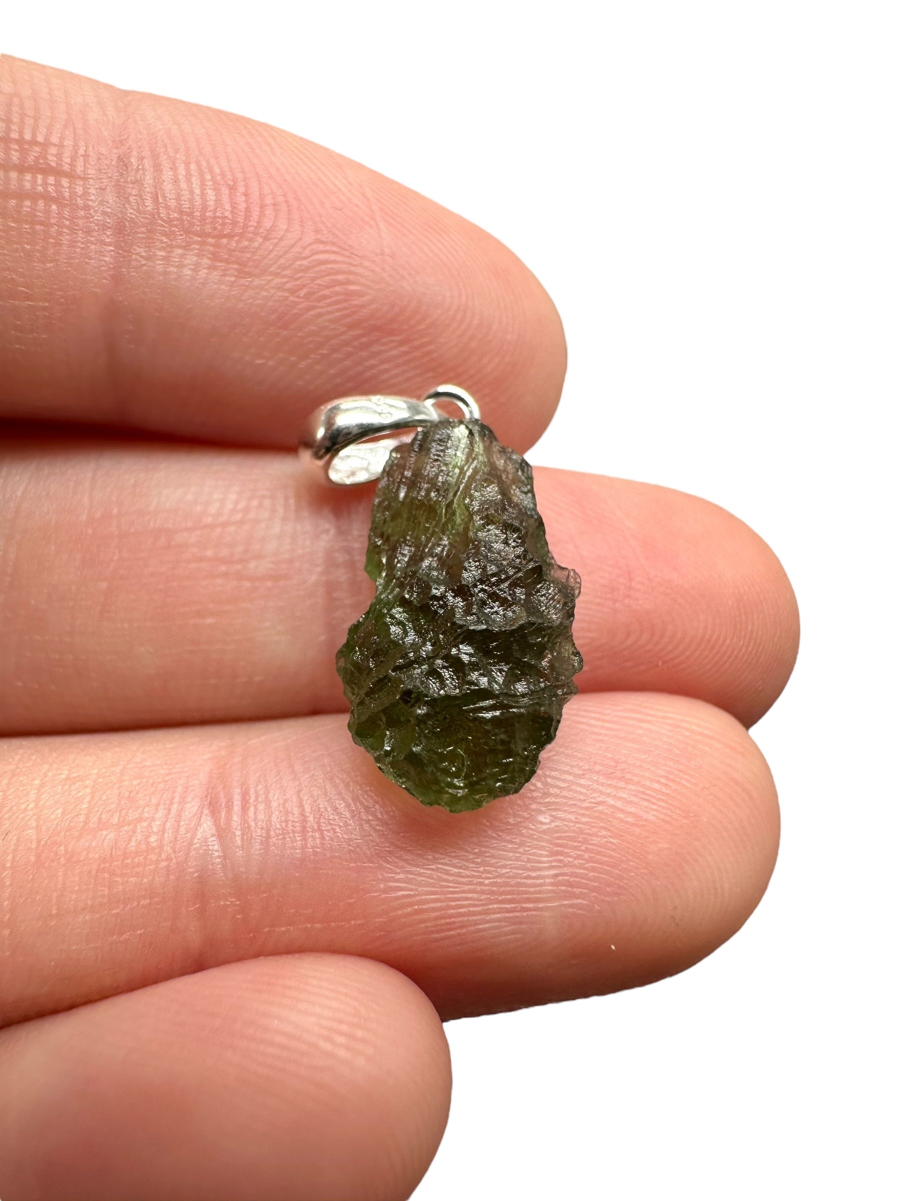 Silver moldavite pendant 1,3g