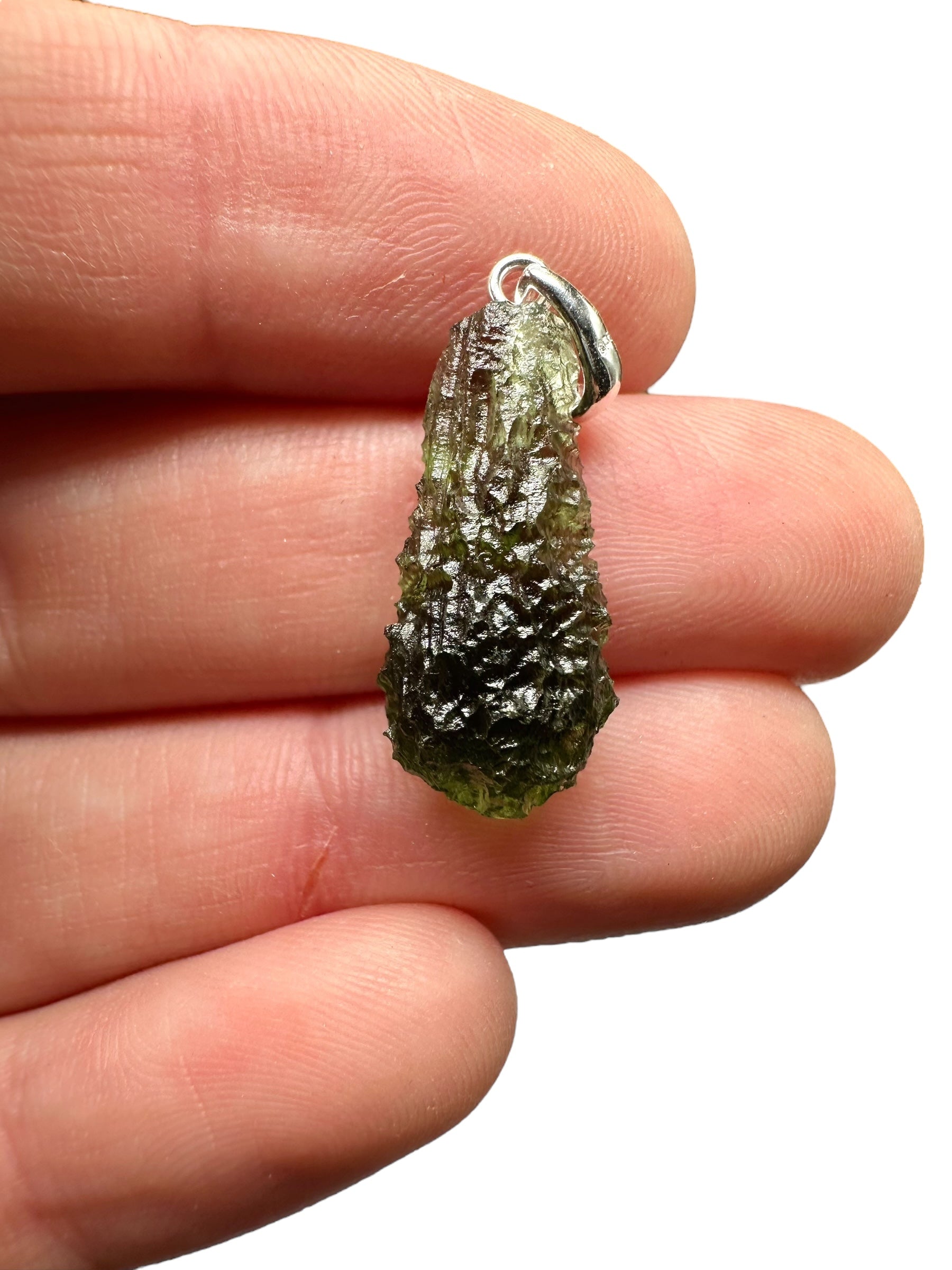 Silver moldavite pendant 1,7g