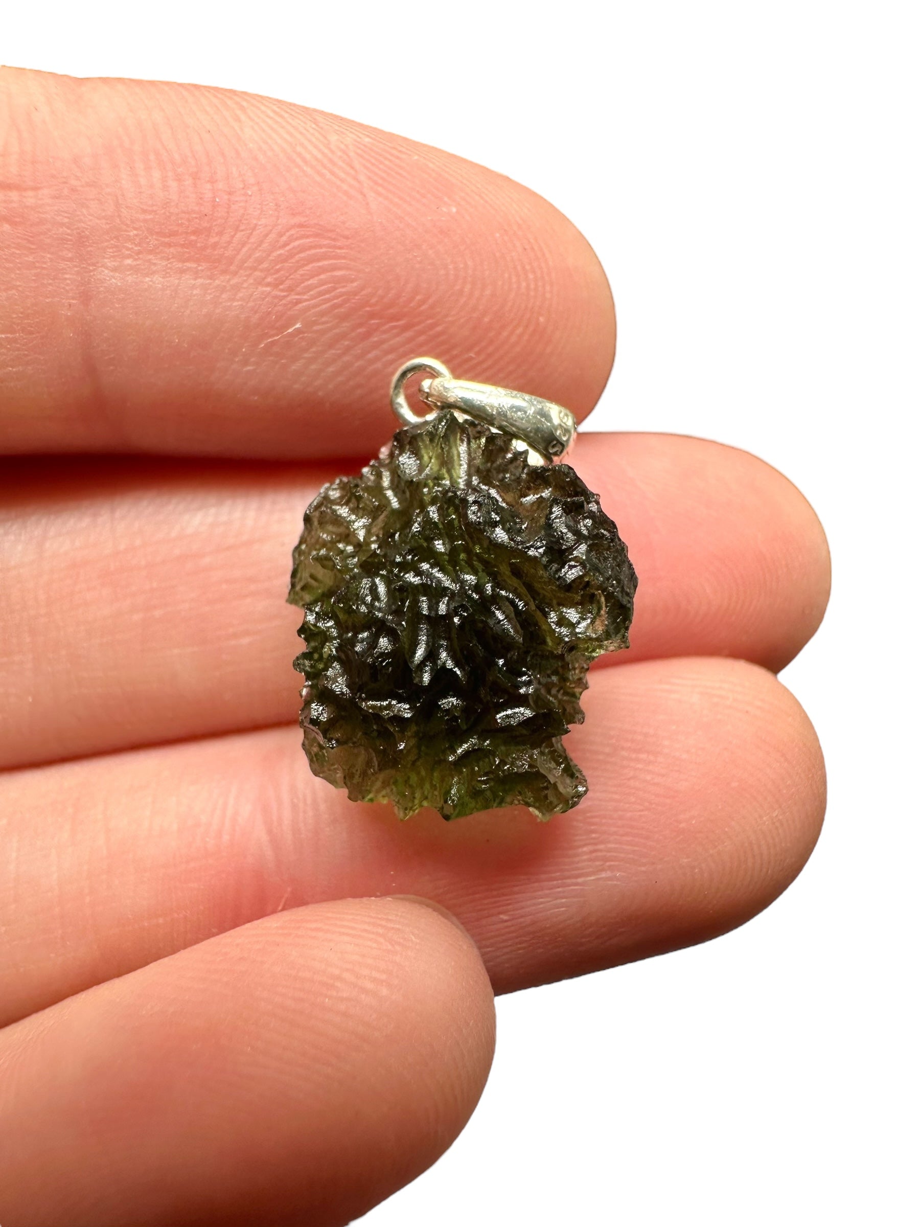 Silver moldavite pendant 2,1g - SP/V608