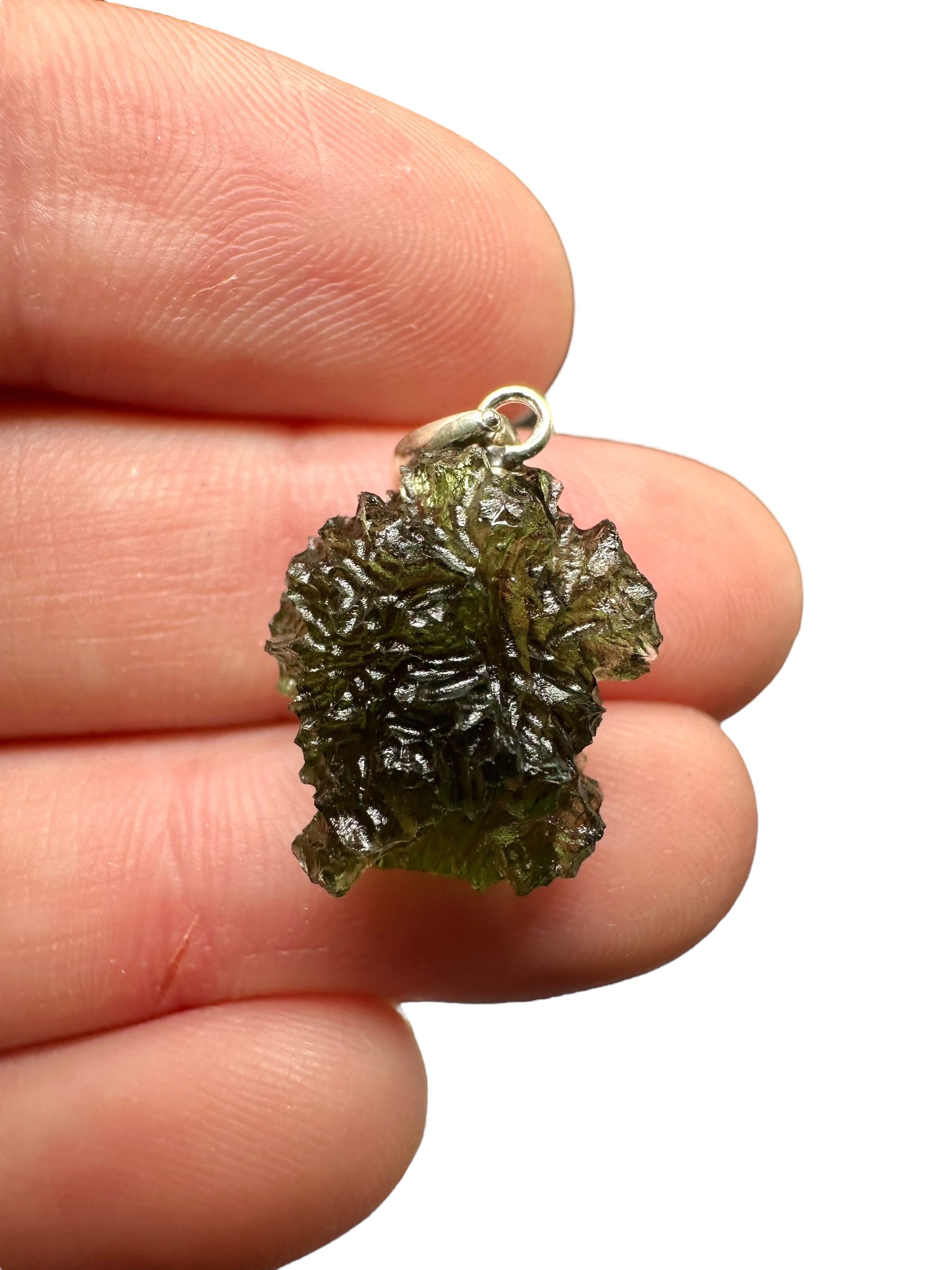 Silver moldavite pendant 2,1g