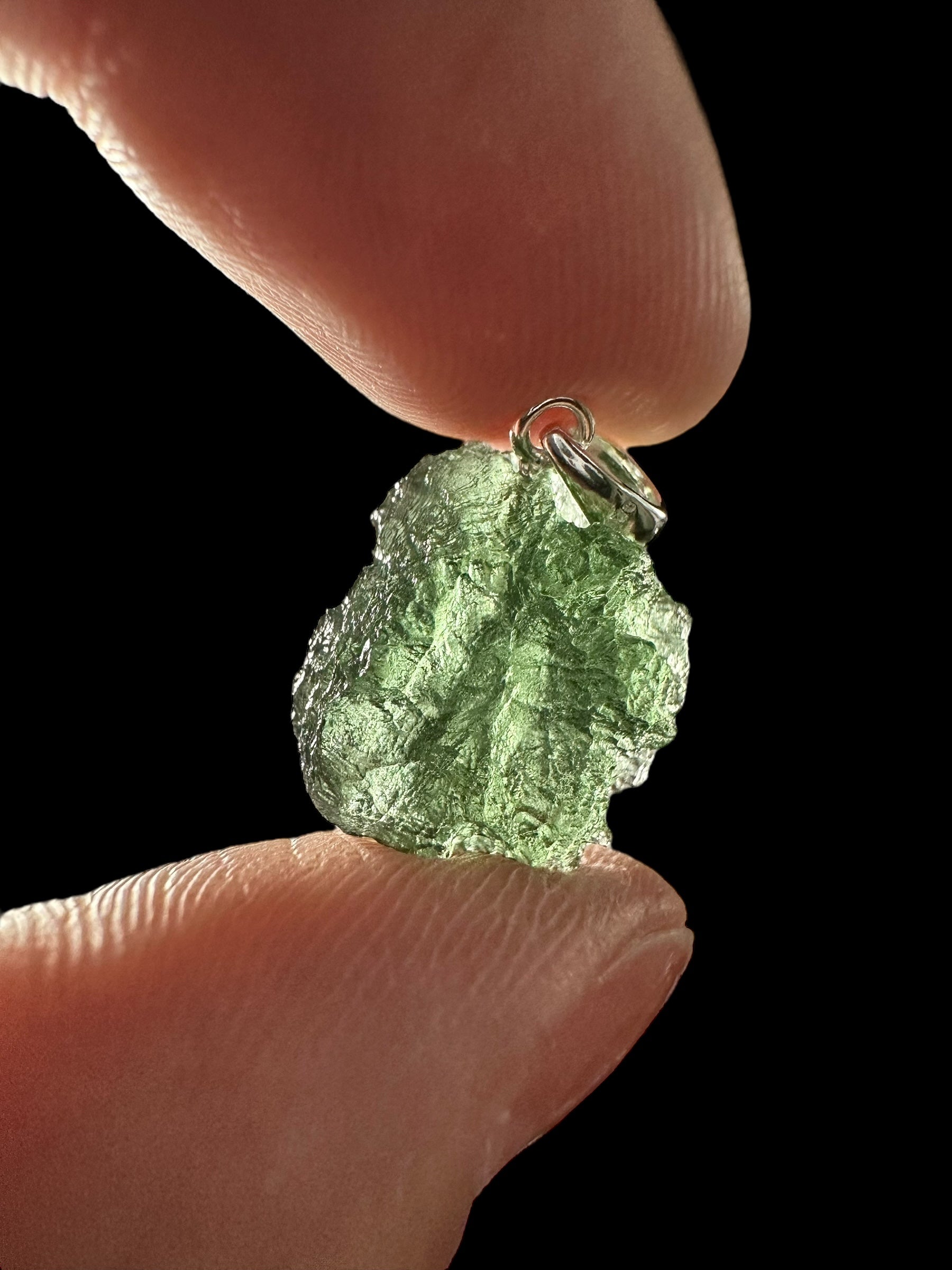 Silver moldavite pendant 2,1g - SP/V609